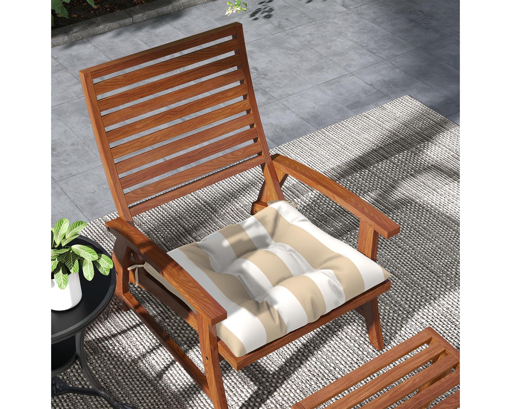 Cojín asiento Rayas taupe/blanco 45x45 cm-6