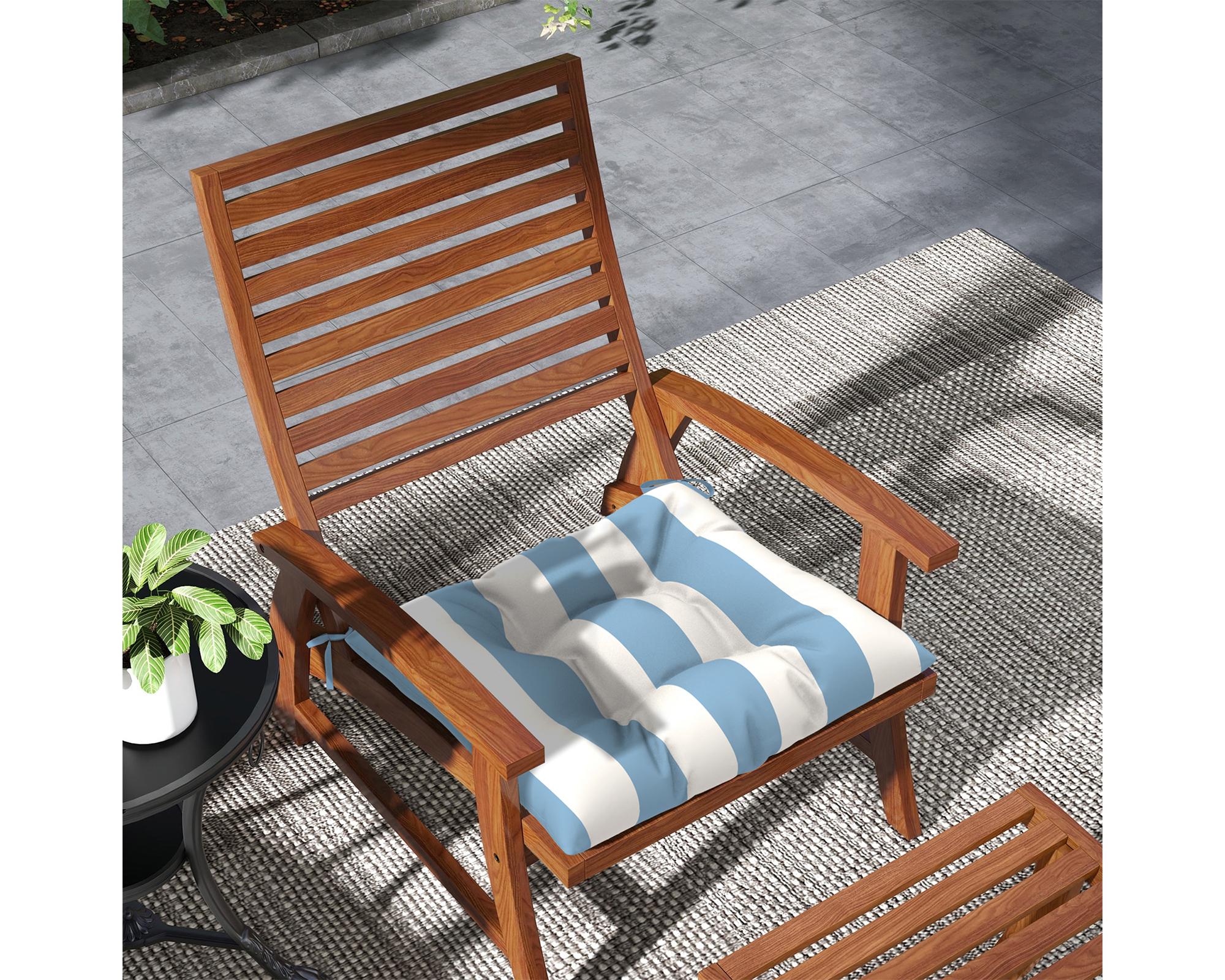 Cojín asiento Rayas azul/blanco 45x45 cm-6