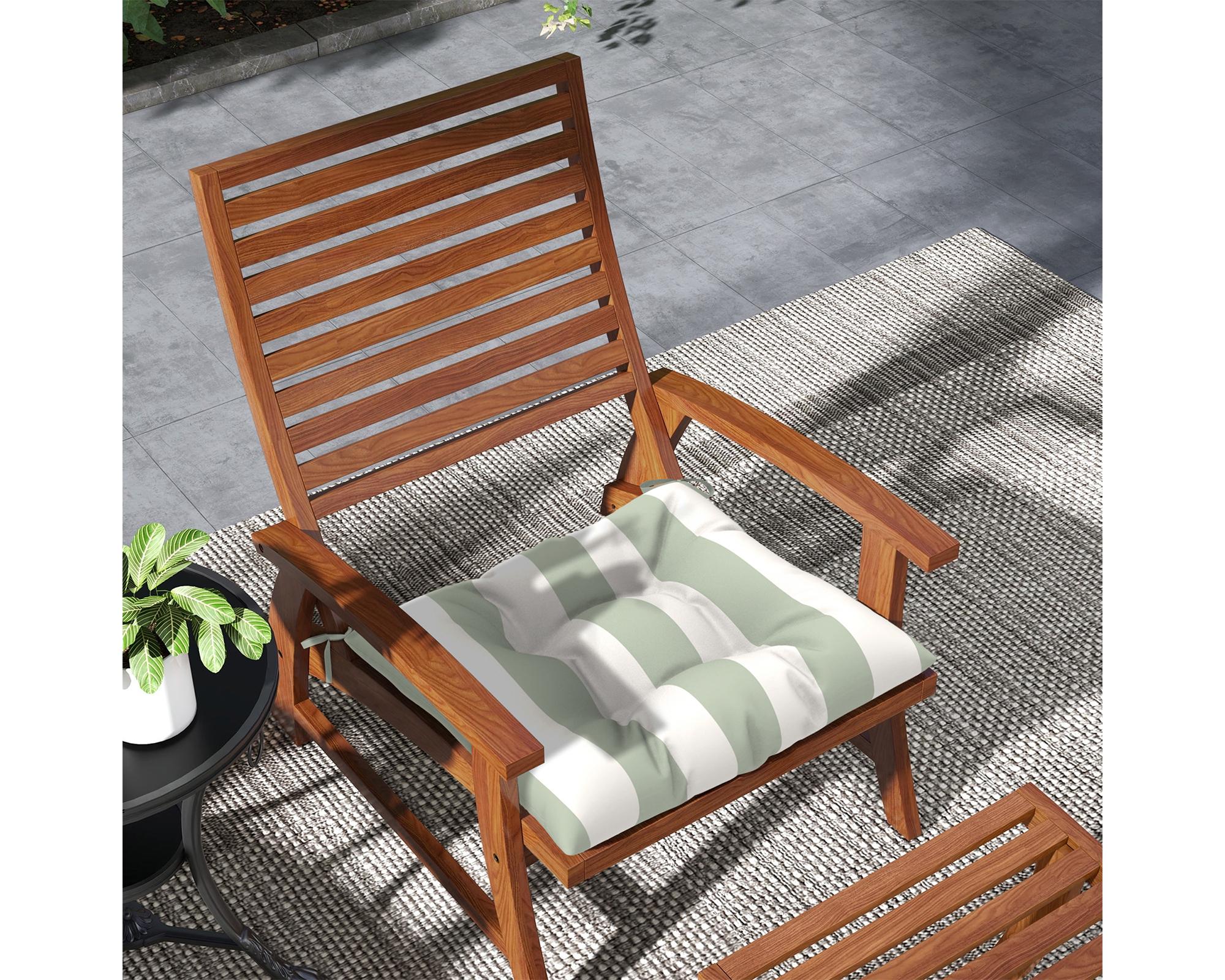 Cojín asiento Rayas verde salvia/blanco 45x45 cm-6