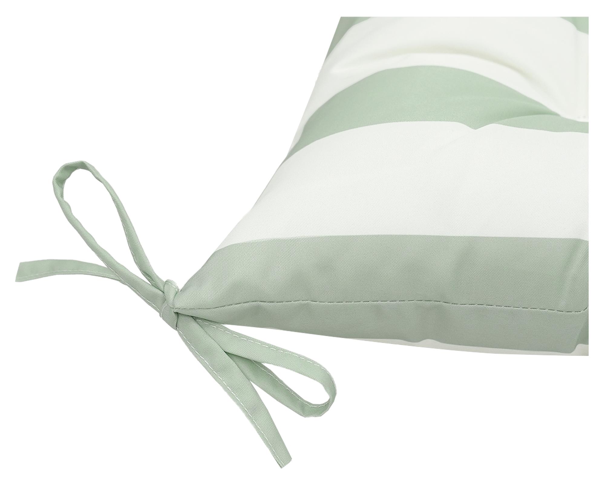 Cojín asiento Rayas verde salvia/blanco 45x45 cm-3