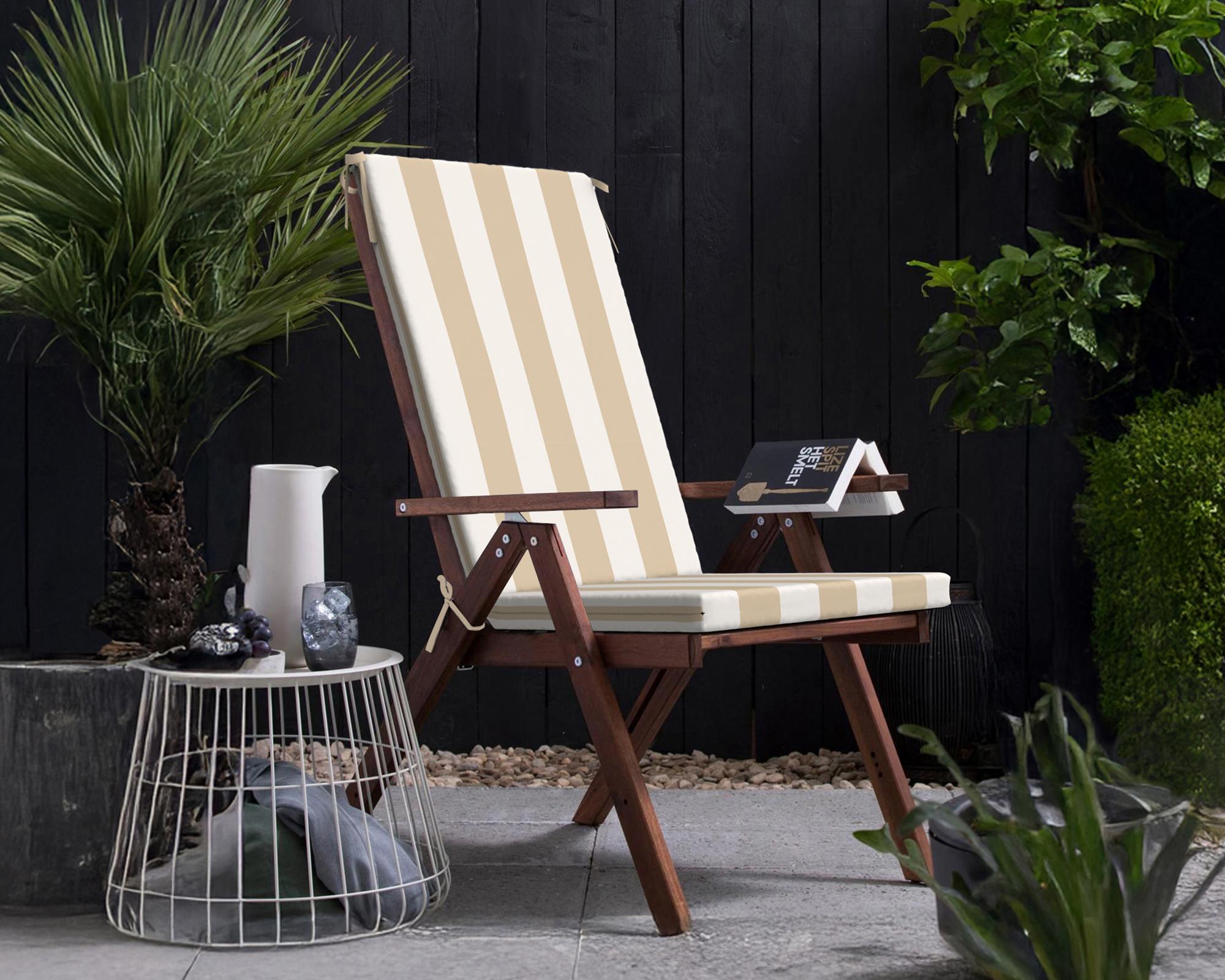 Cojín asiento respaldo Rayas taupe/blanco 43x110 cm-7