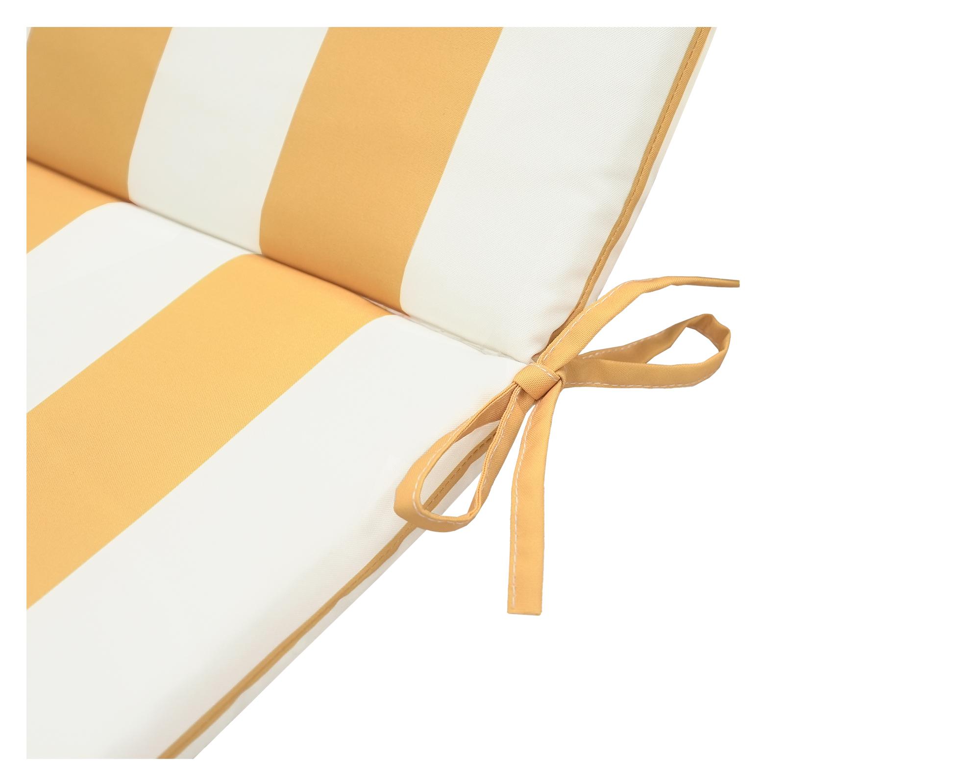 Cojín asiento respaldo Rayas amarillo/blanco 43x110 cm-4