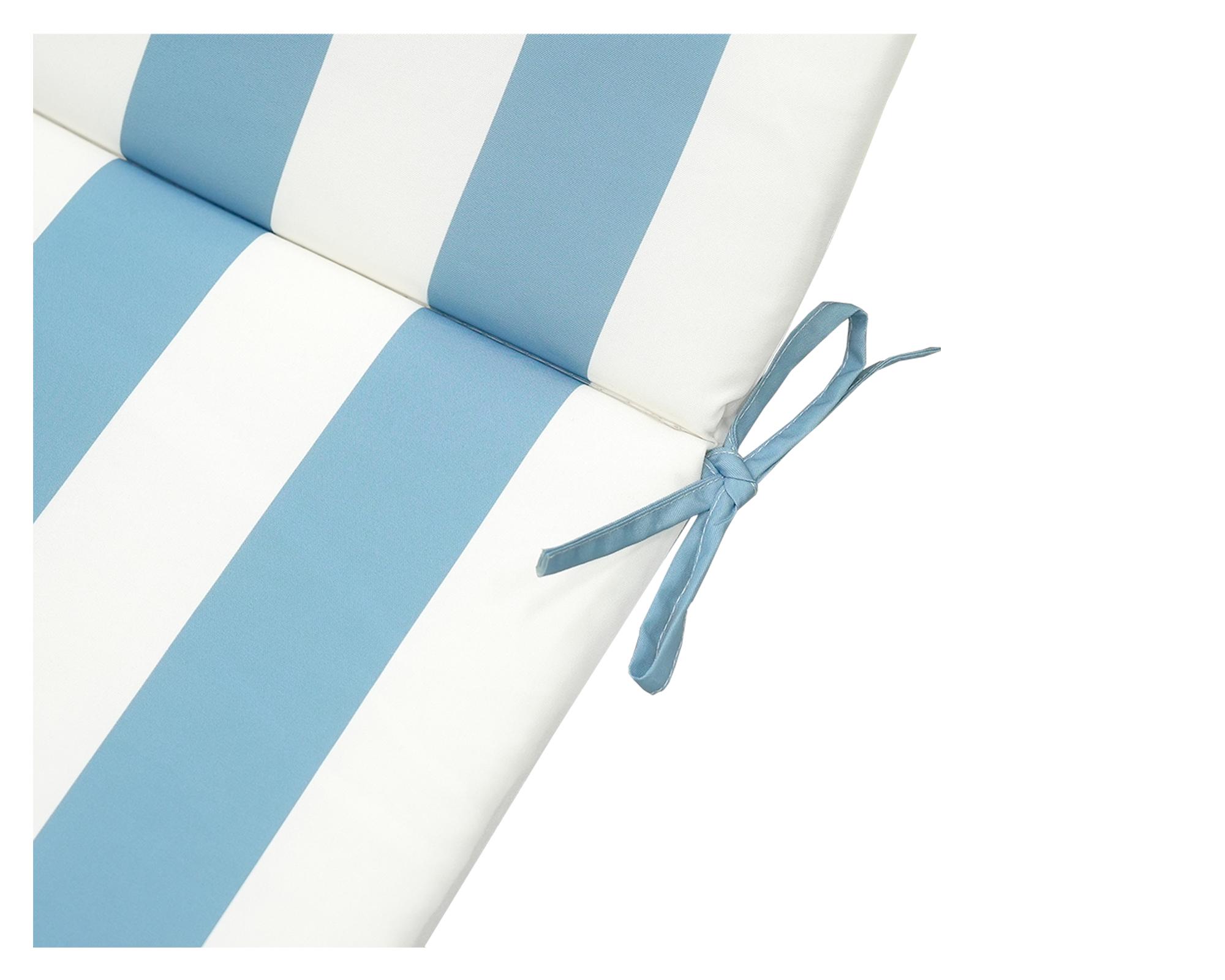 Cojín asiento respaldo Rayas azul/blanco 43x110 cm-4