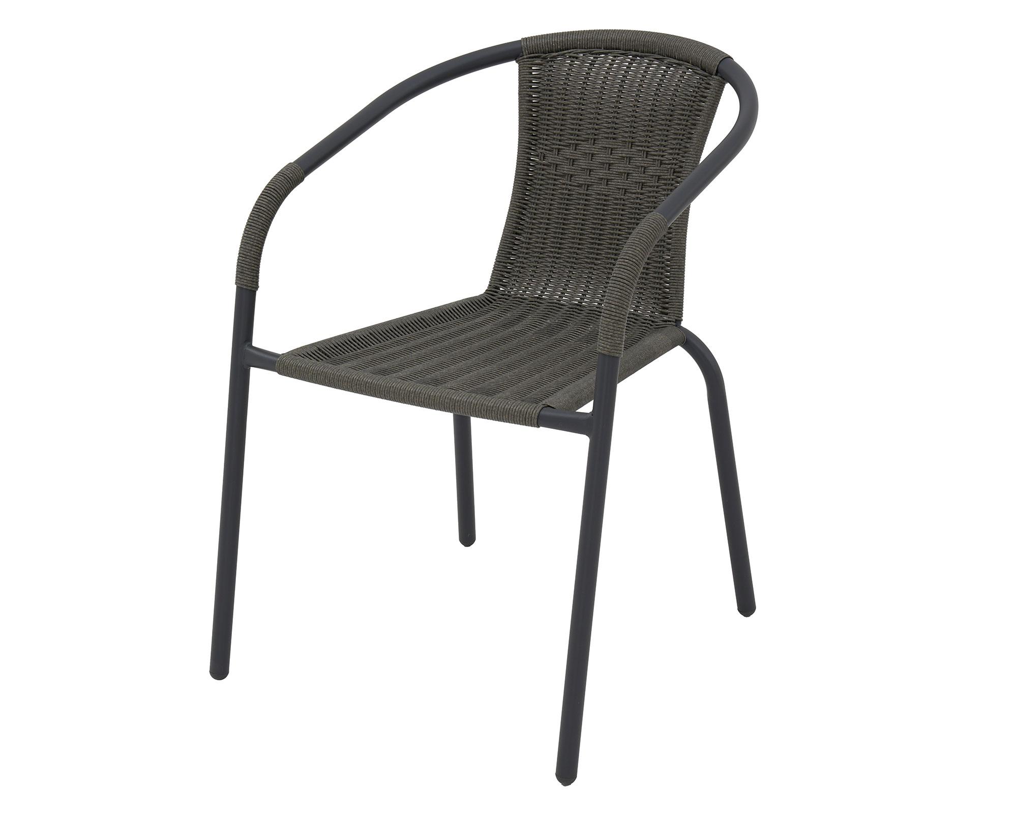 Silla acero/ratán PE gris-0