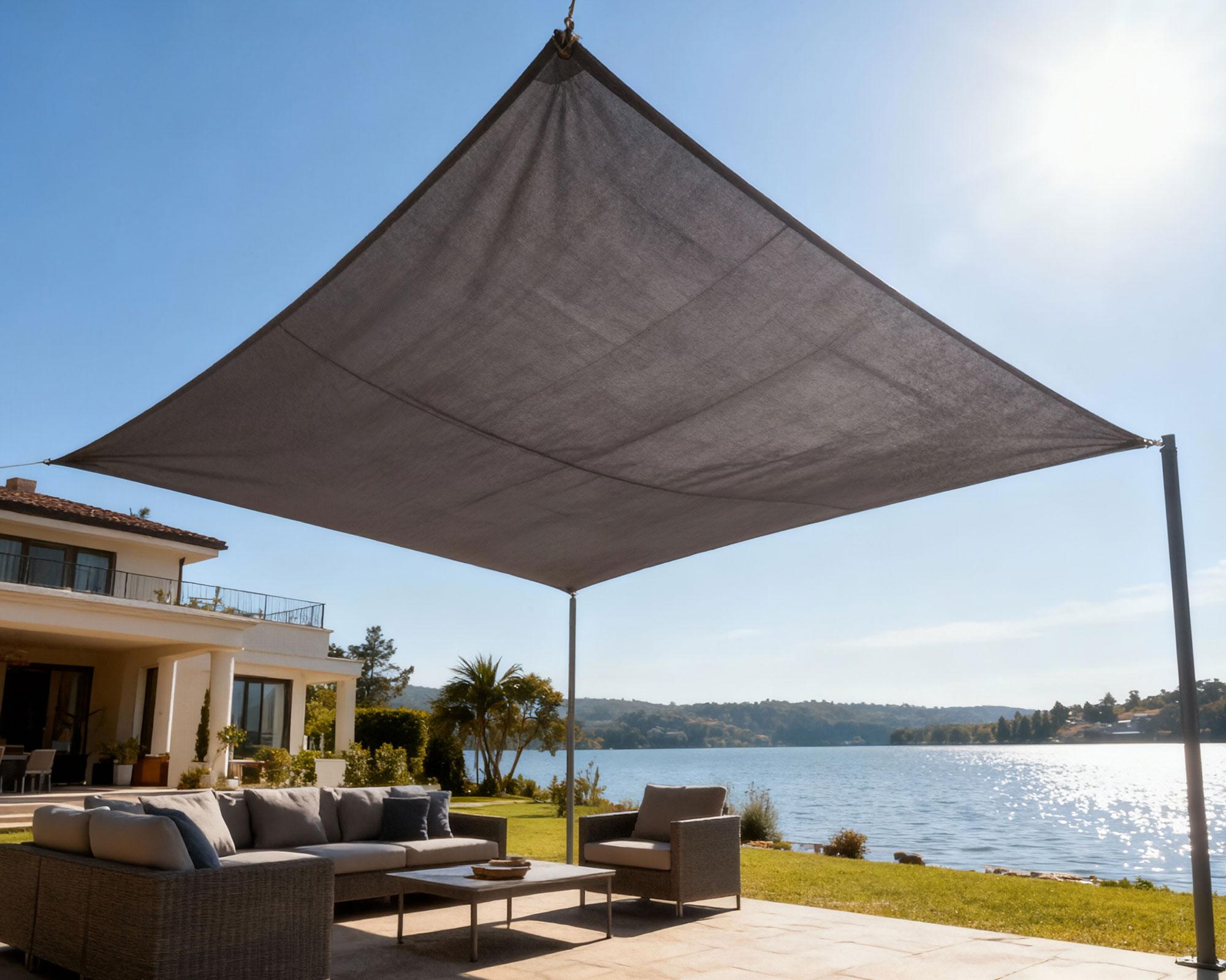Toldo Vela rectangular gris 300 cm-2