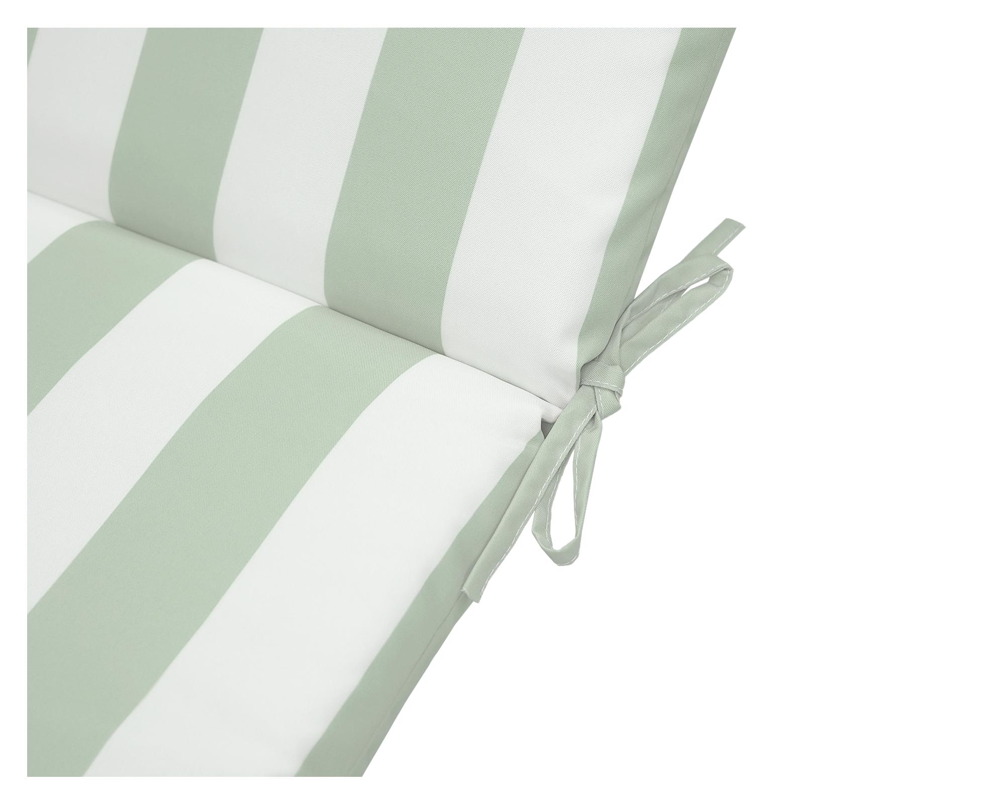 Cojín reposera Rayas verde salvia/blanco 60x195 cm-4