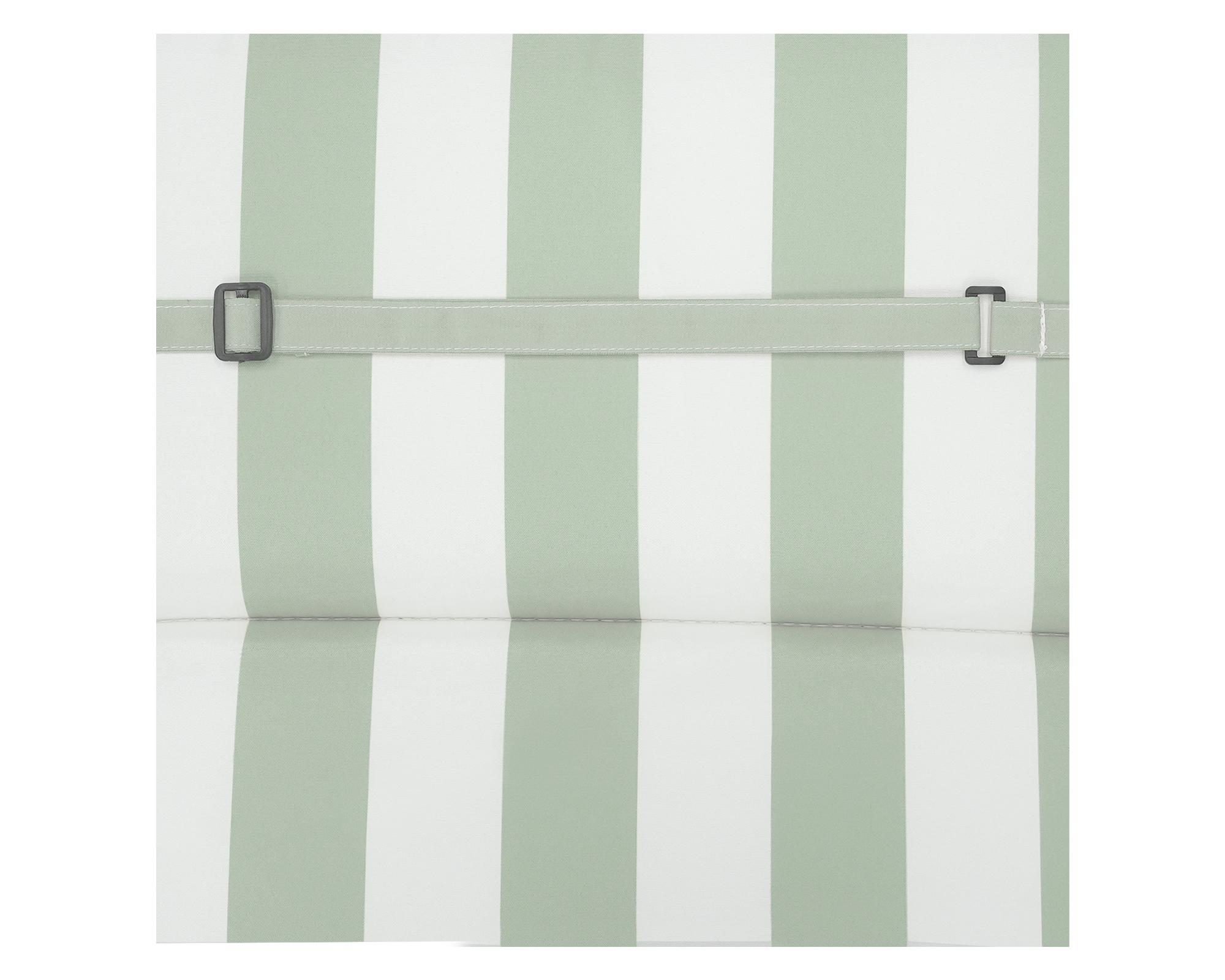 Cojín reposera Rayas verde salvia/blanco 60x195 cm-7