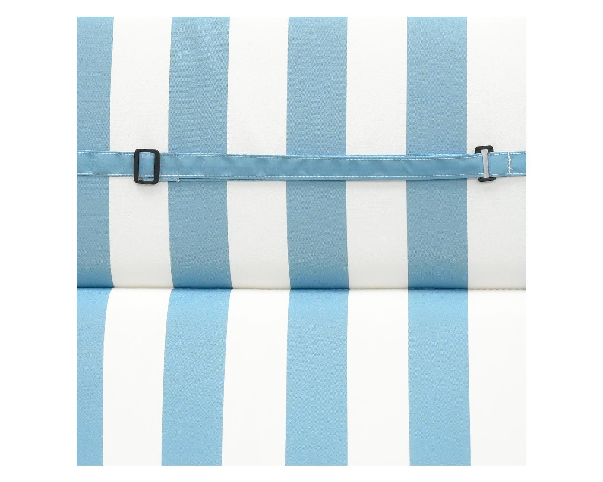 Cojín reposera Rayas azul/blanco 60x195 cm-7
