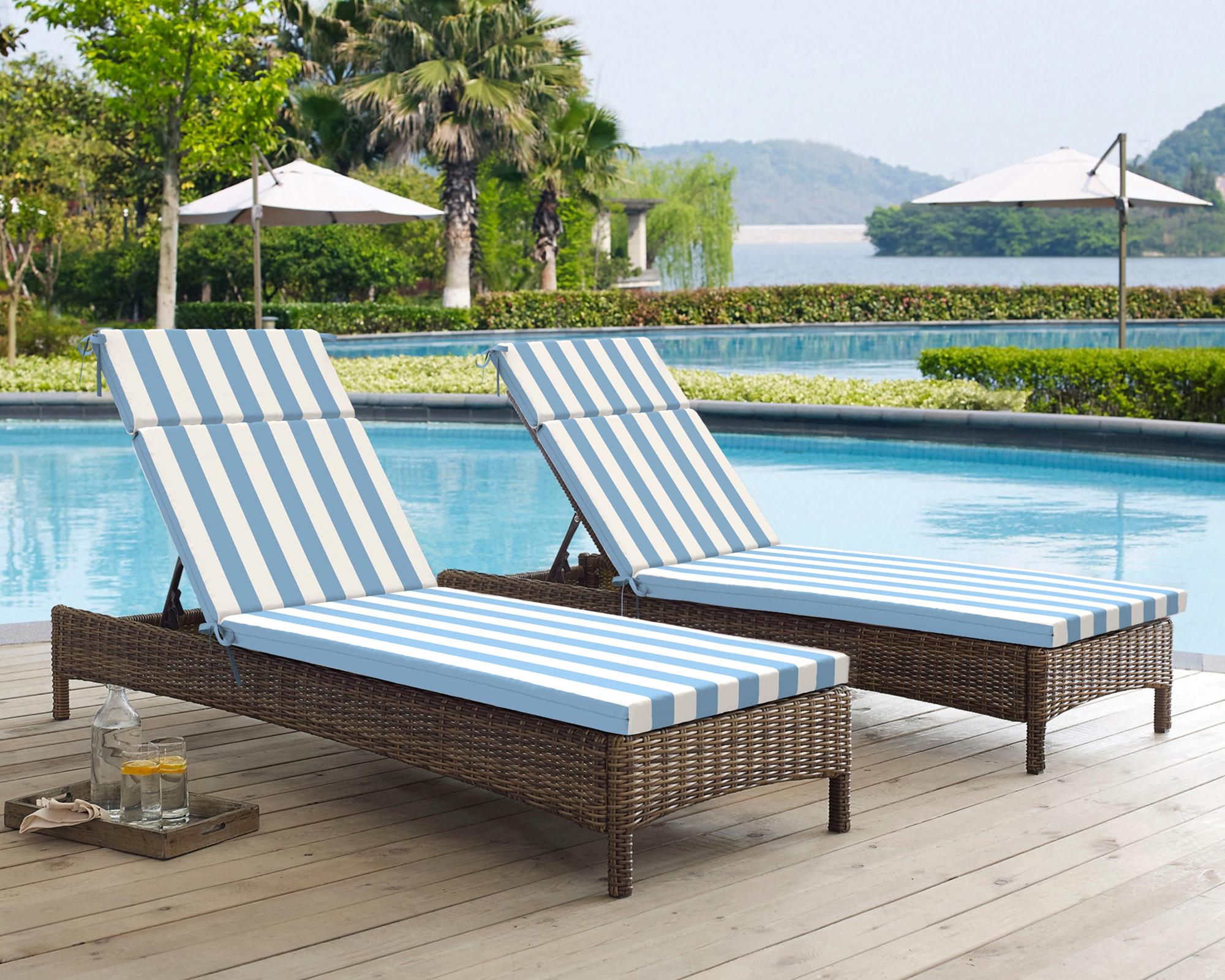 Cojín reposera Rayas azul/blanco 60x195 cm-8
