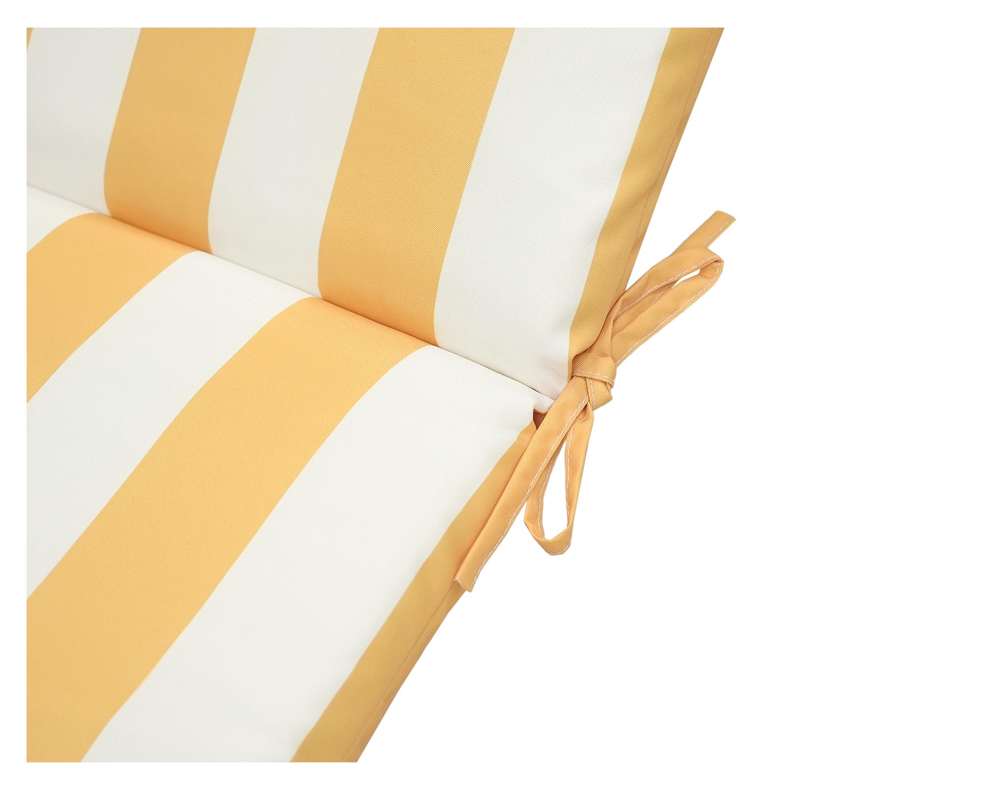 Cojín reposera Rayas amarillo/blanco 60x195 cm-4