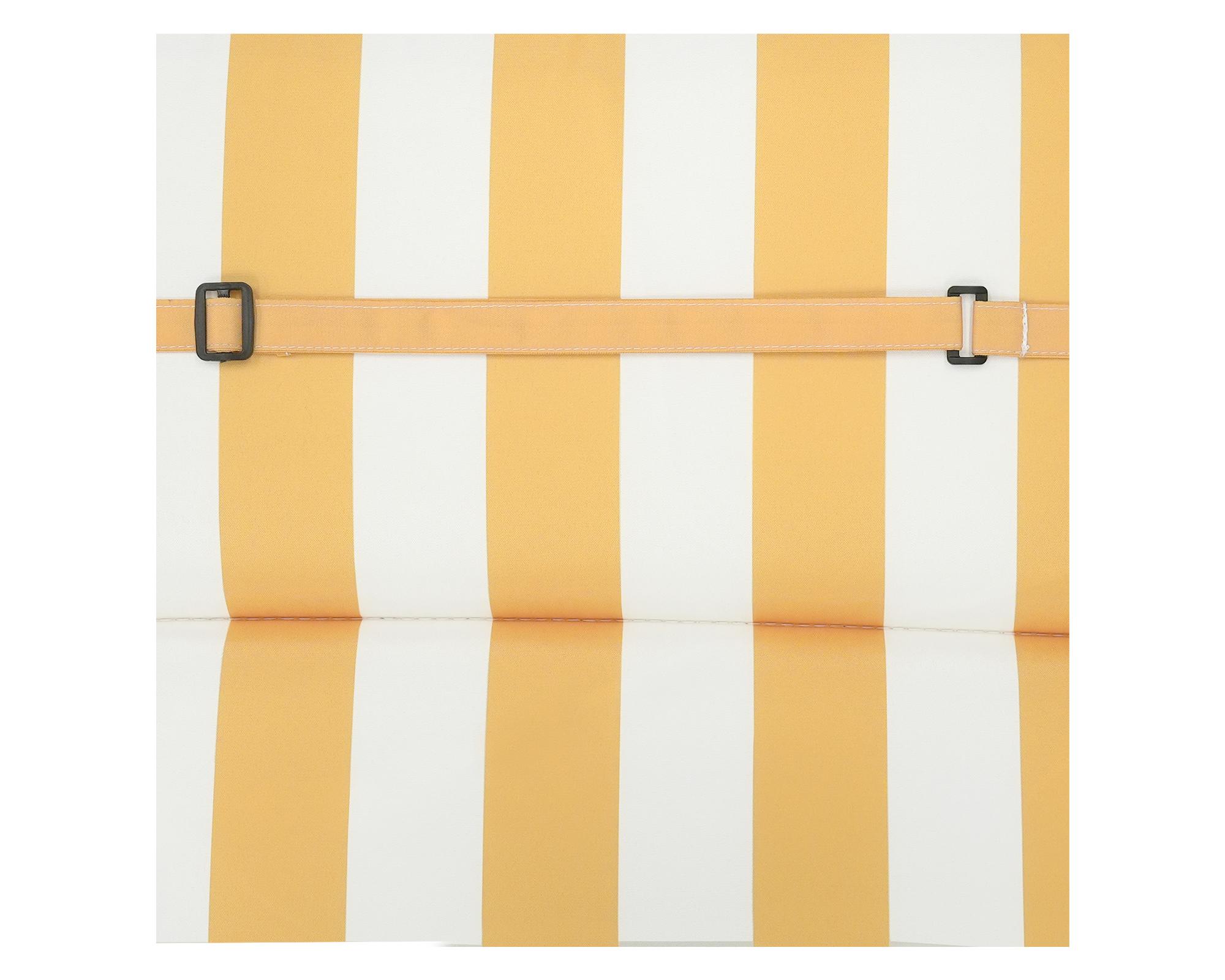 Cojín reposera Rayas amarillo/blanco 60x195 cm-6