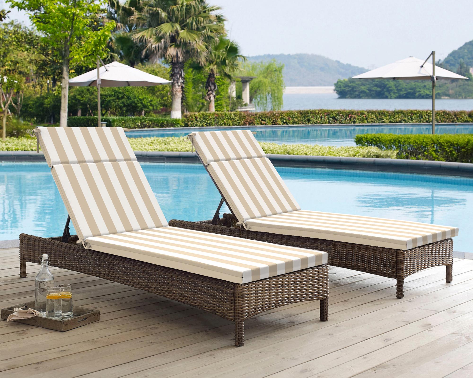 Cojín reposera Rayas taupe/blanco 60x195 cm-7