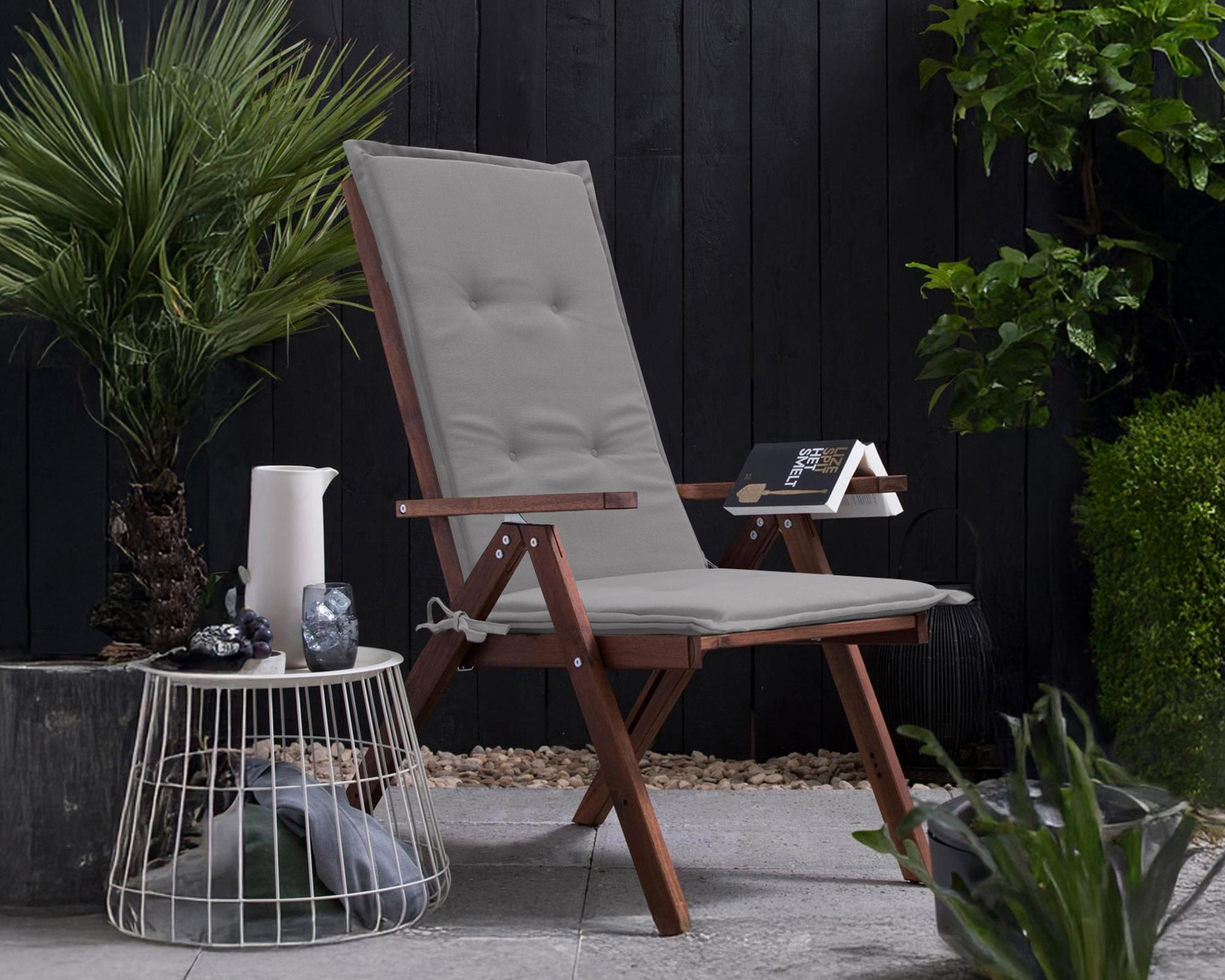 Cojín asiento respaldo Liso gris 43x110 cm-6