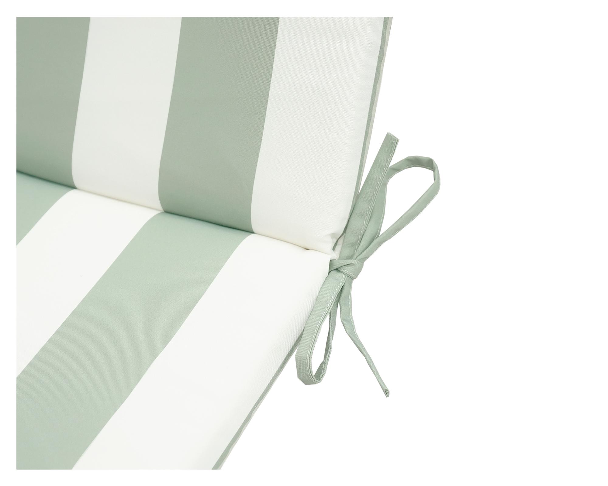 Cojín asiento respaldo Rayas verde salvia/blanco 43x110 cm-4