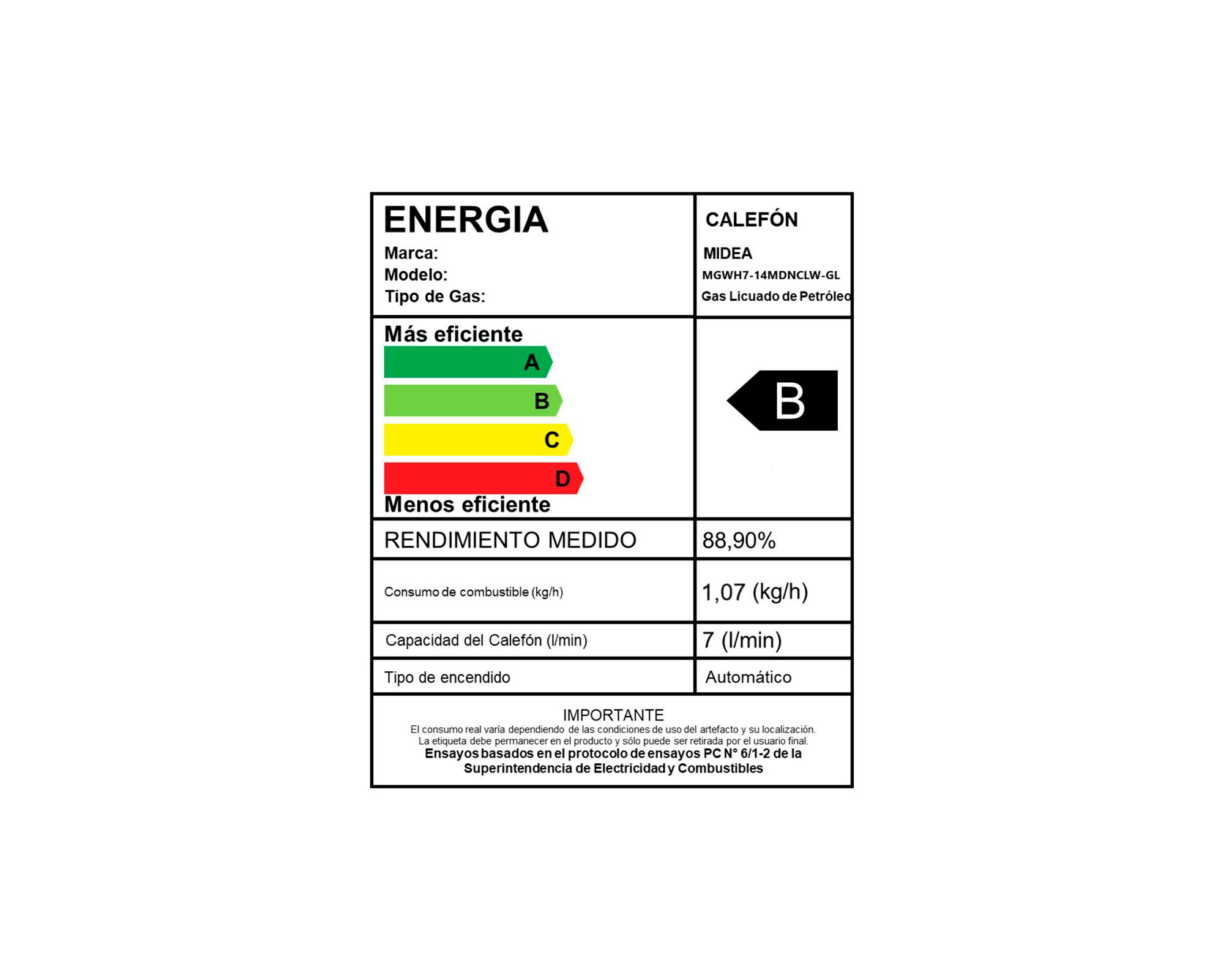 Calefont MGWH7-14MDNCLW-GL 7 lt tiro natural gas licuado-7