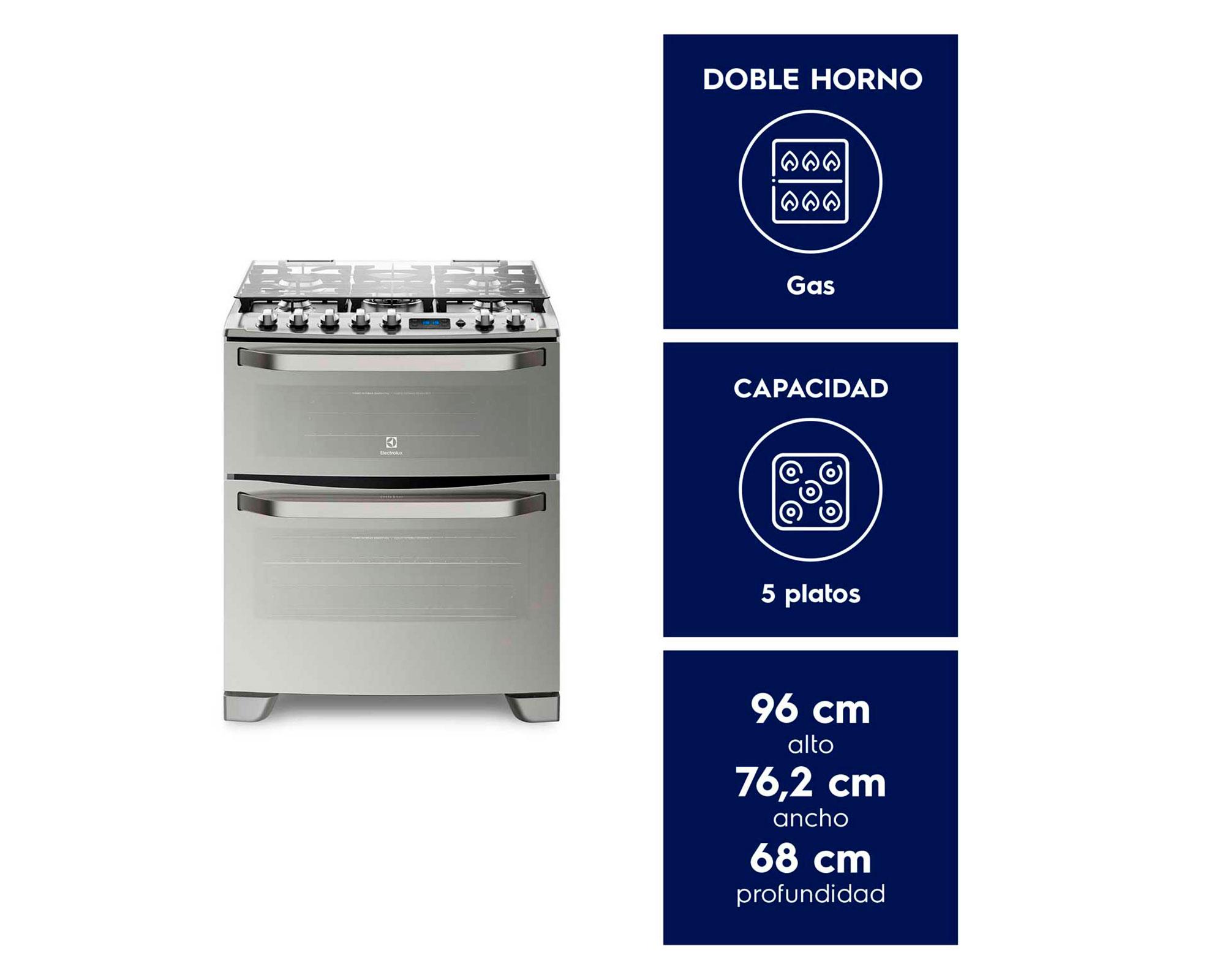 Cocina 76DXA 5 quemadores gas licuado inox-2