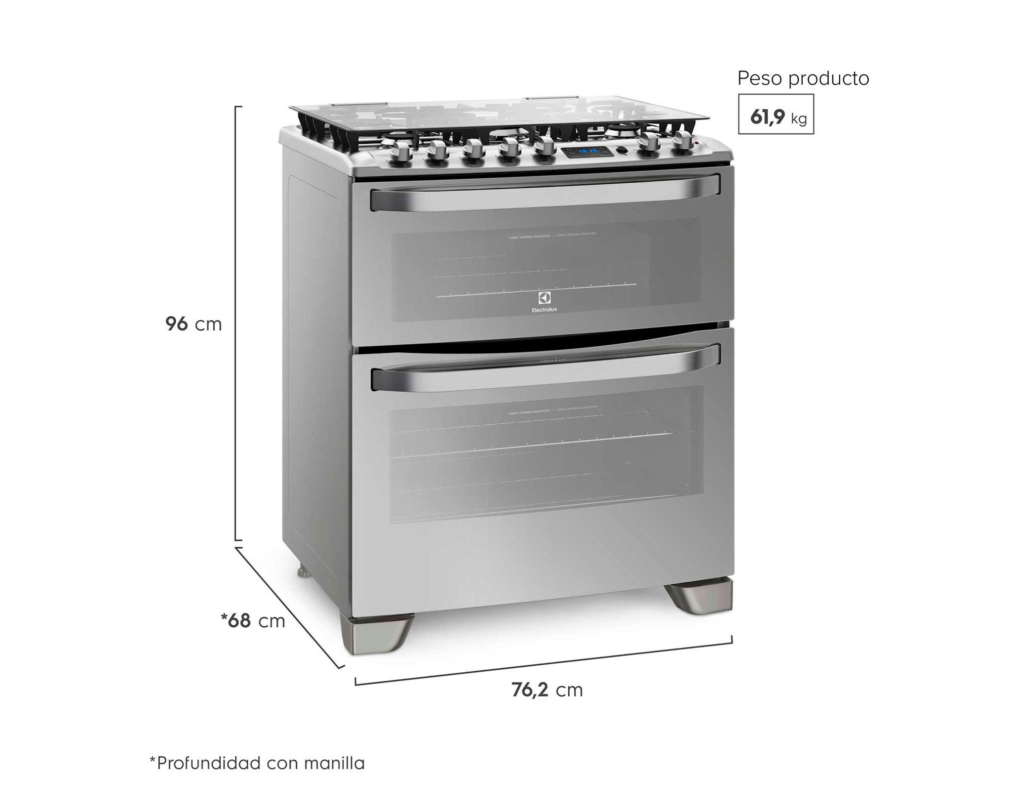 Cocina 76DXA 5 quemadores gas licuado inox-5