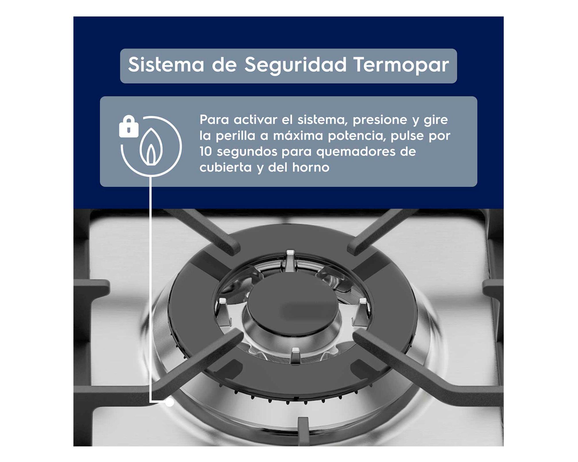 Cocina 76DXA 5 quemadores gas licuado inox-3