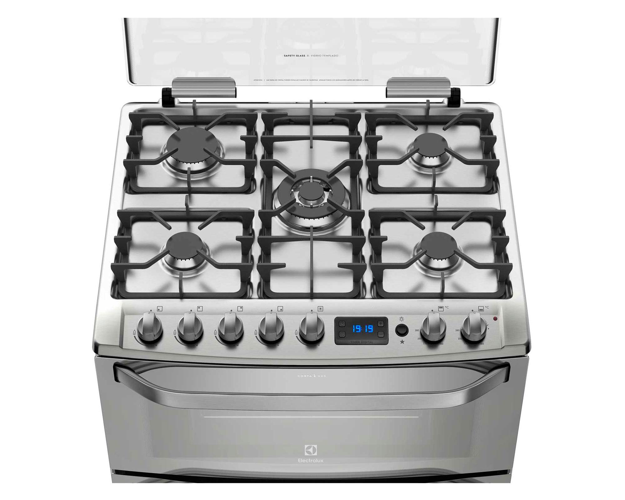 Cocina 76DXA 5 quemadores gas licuado inox-1