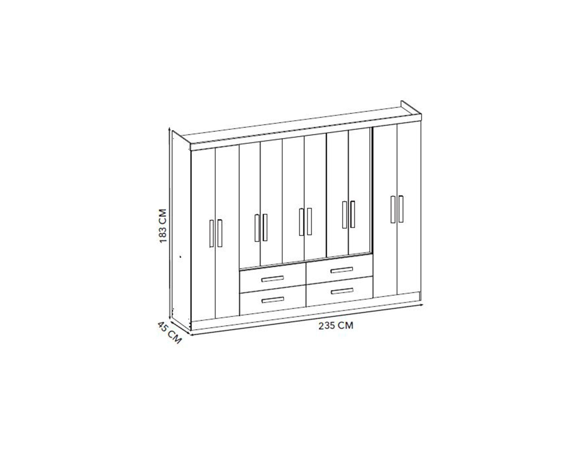 Clóset 10 puertas 4 cajones Lagos tabaco 183x235x45 cm-3