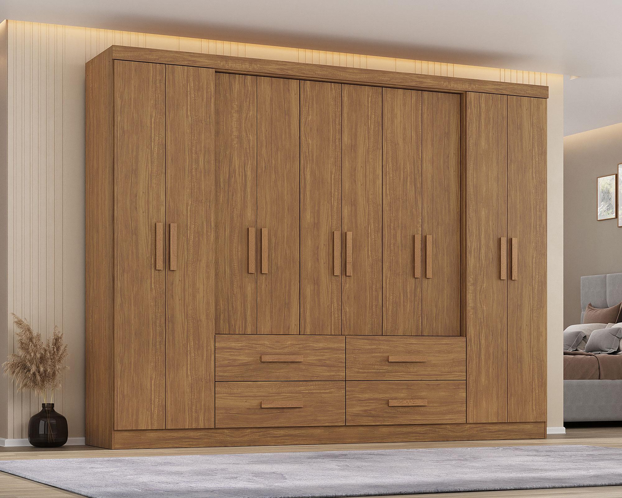 Clóset 10 puertas 4 cajones Lagos acacia 183x235x45 cm-2