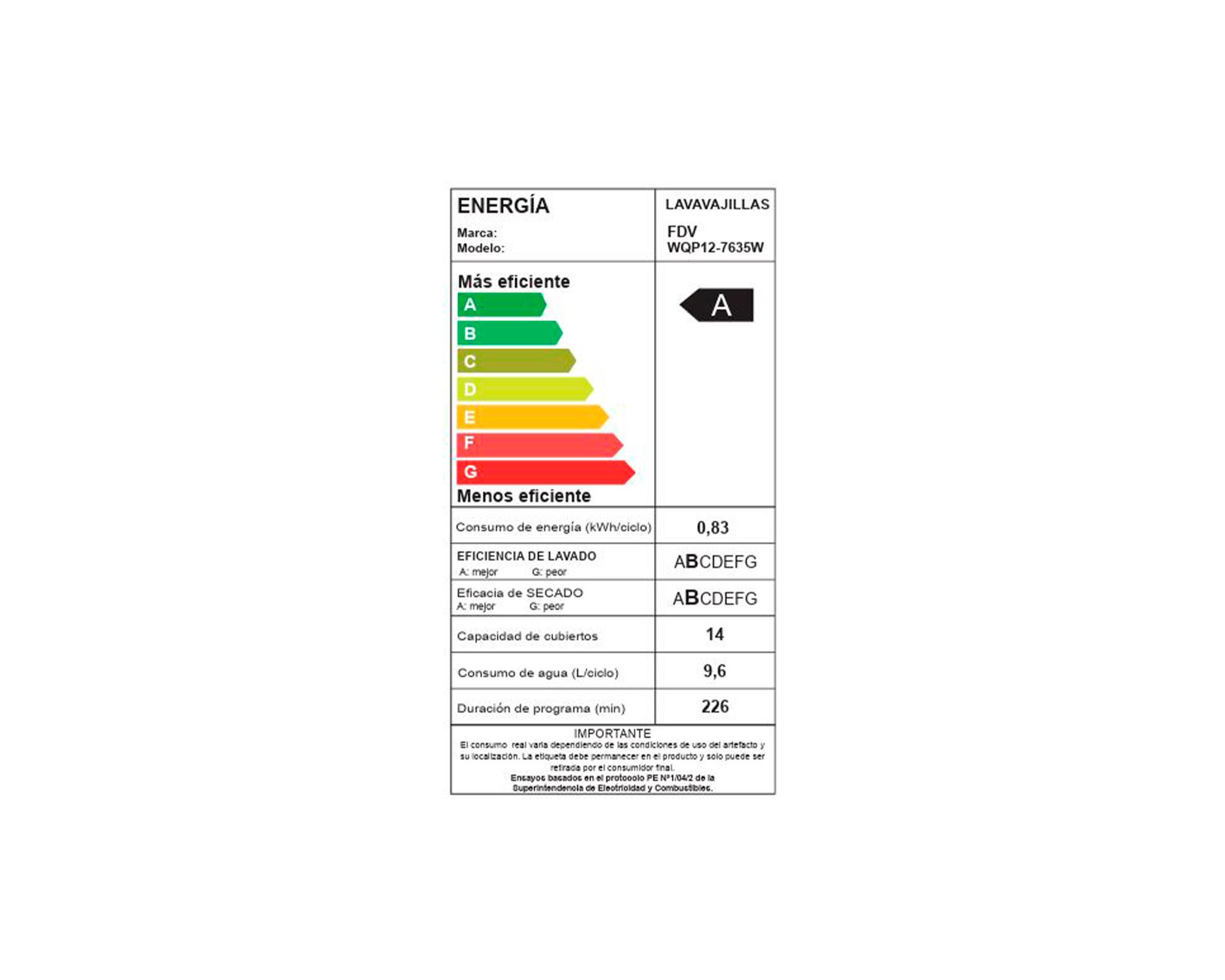 Lavavajillas Acqua WQP12-7635W 14 cubiertos-6