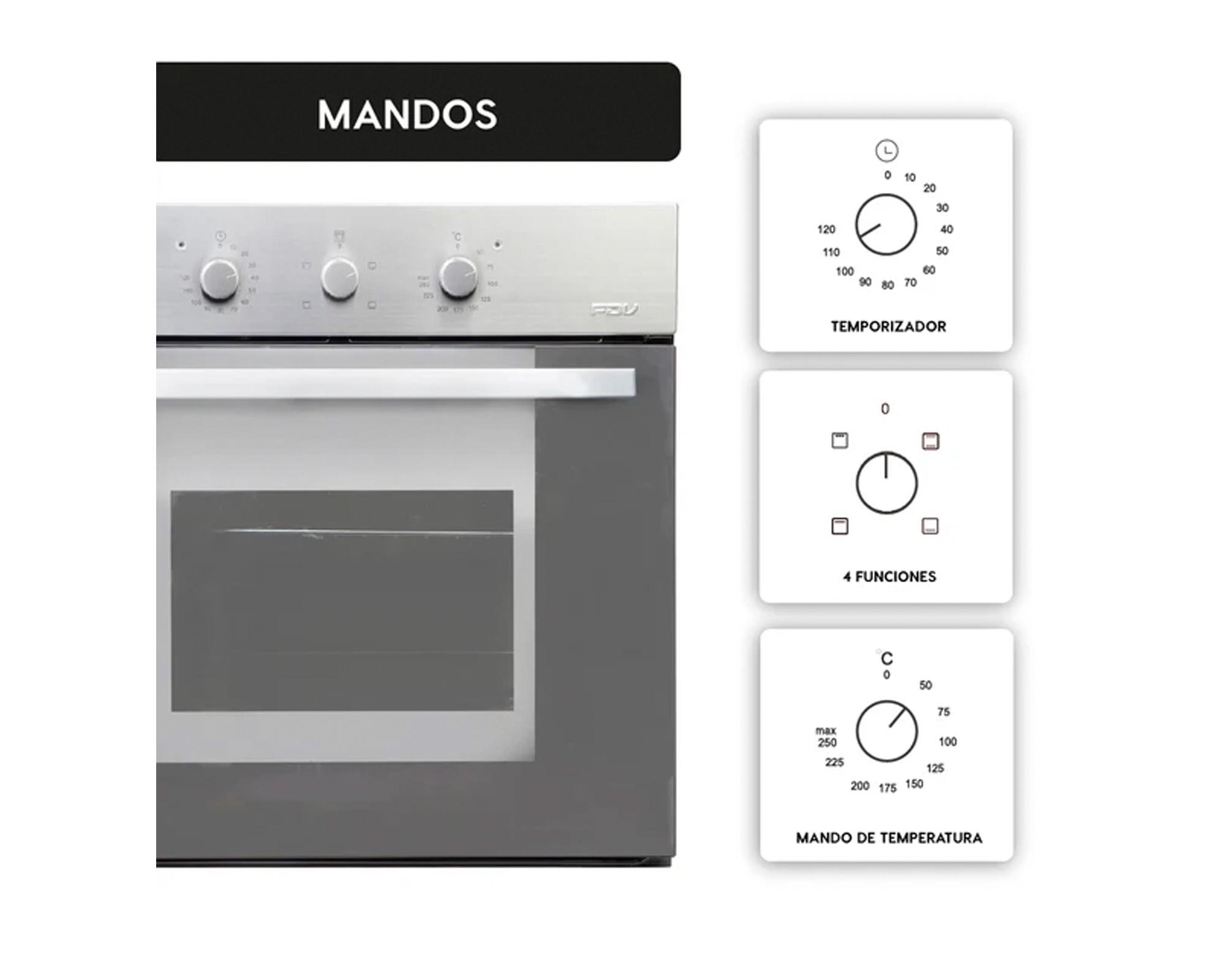 Kit trio Horno Elegance III + Encimera Design 4T 2.0 + Campana UA0260A inox Bar-4