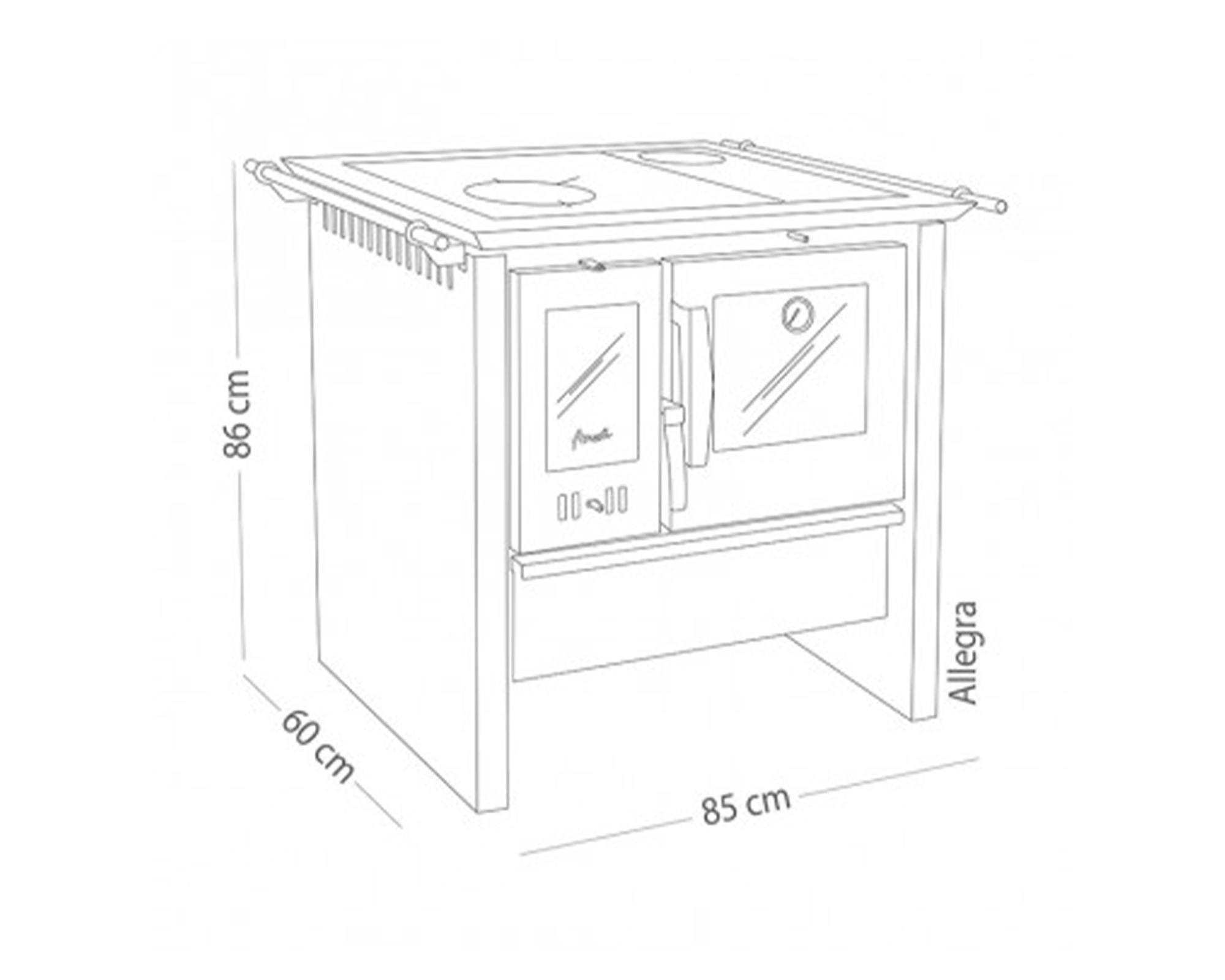 Cocina a leña Allegra negro-3