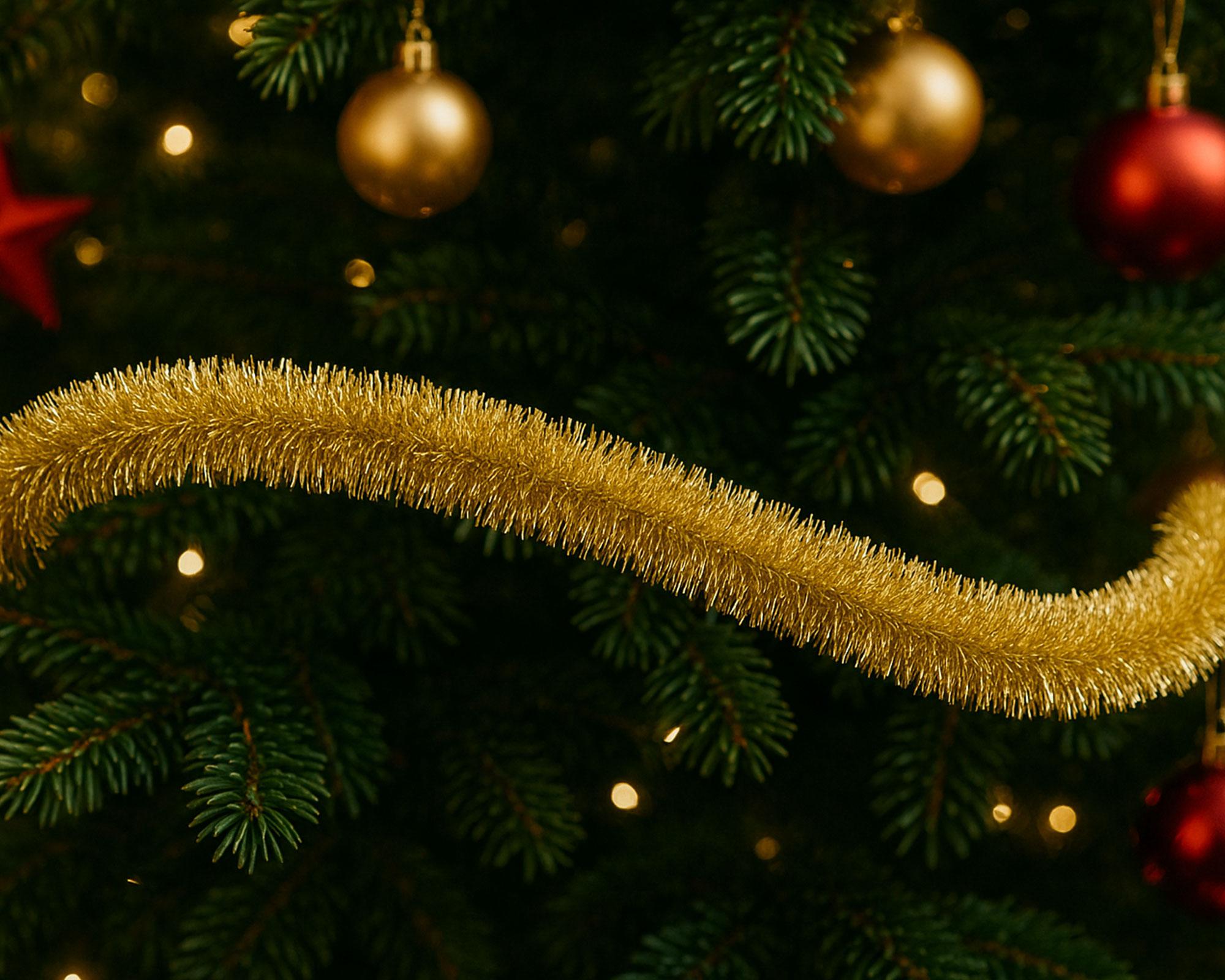 Guirnalda Tinsel opaco gold 270 cm-2