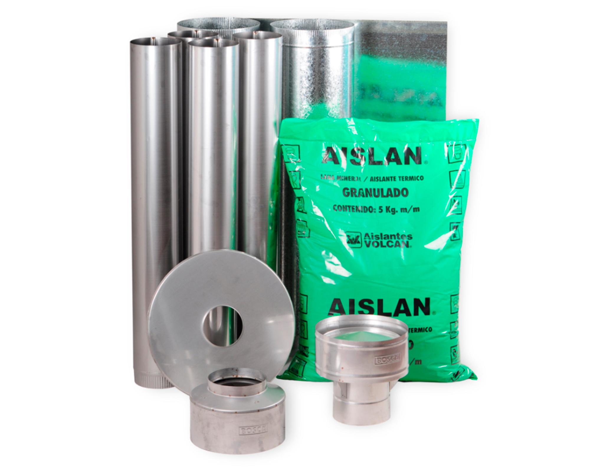 Calefactor a Leña Chimenea 850 FS + Kit Base 6" x4 mts-2