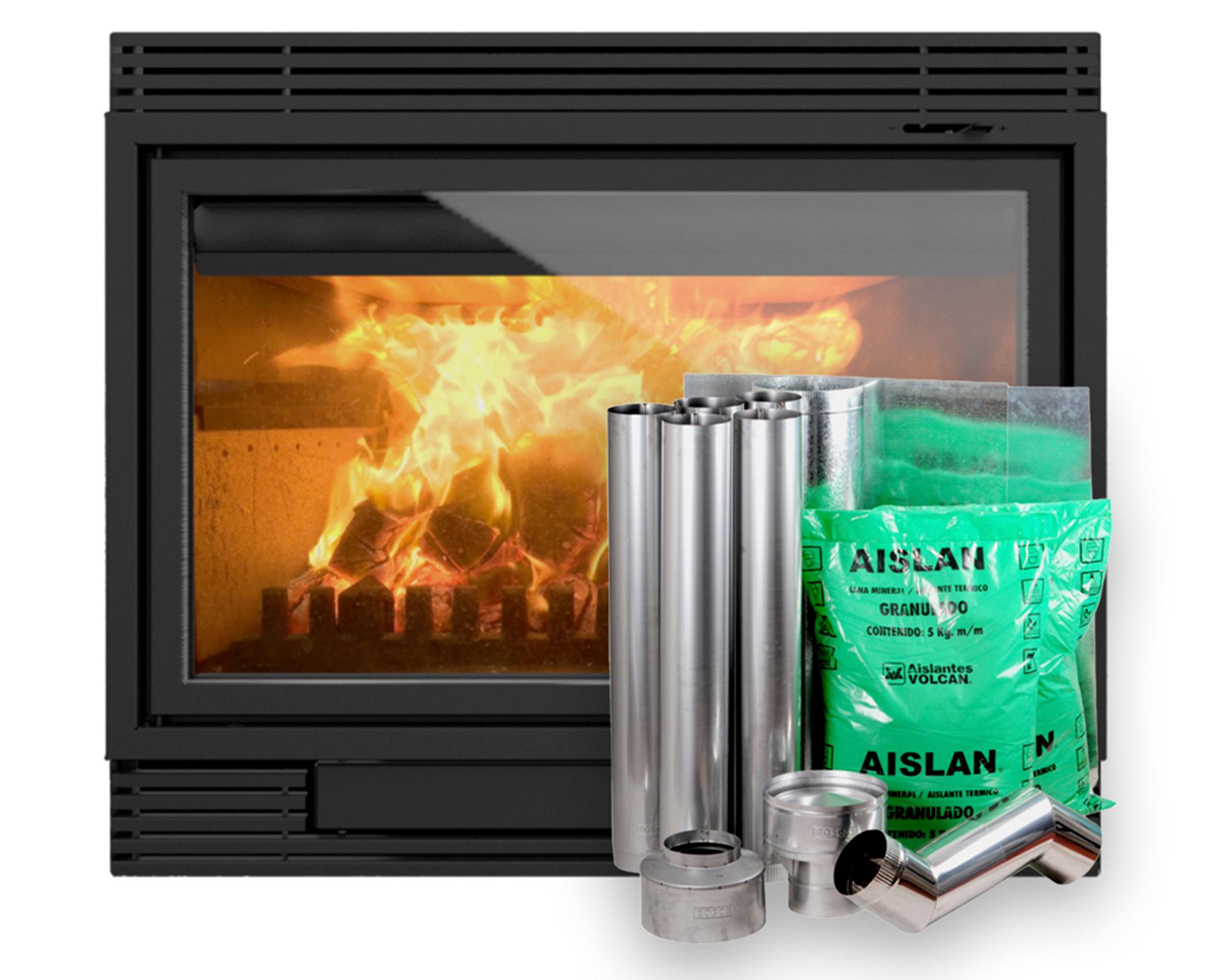 Chimenea a leña 1100 30000 W + kit de instalación-0