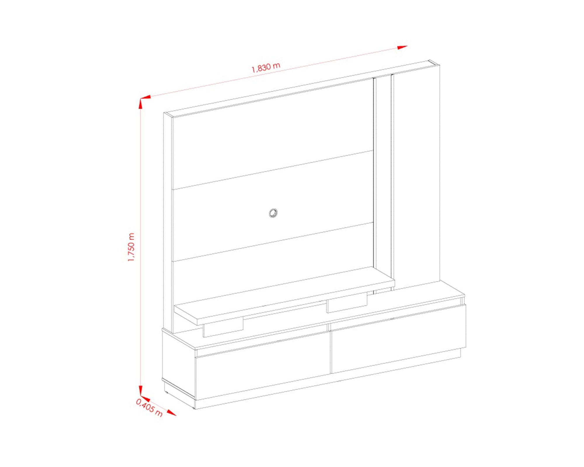 Centro de entretenimiento 75" New Apolo cinamomo/off white-2