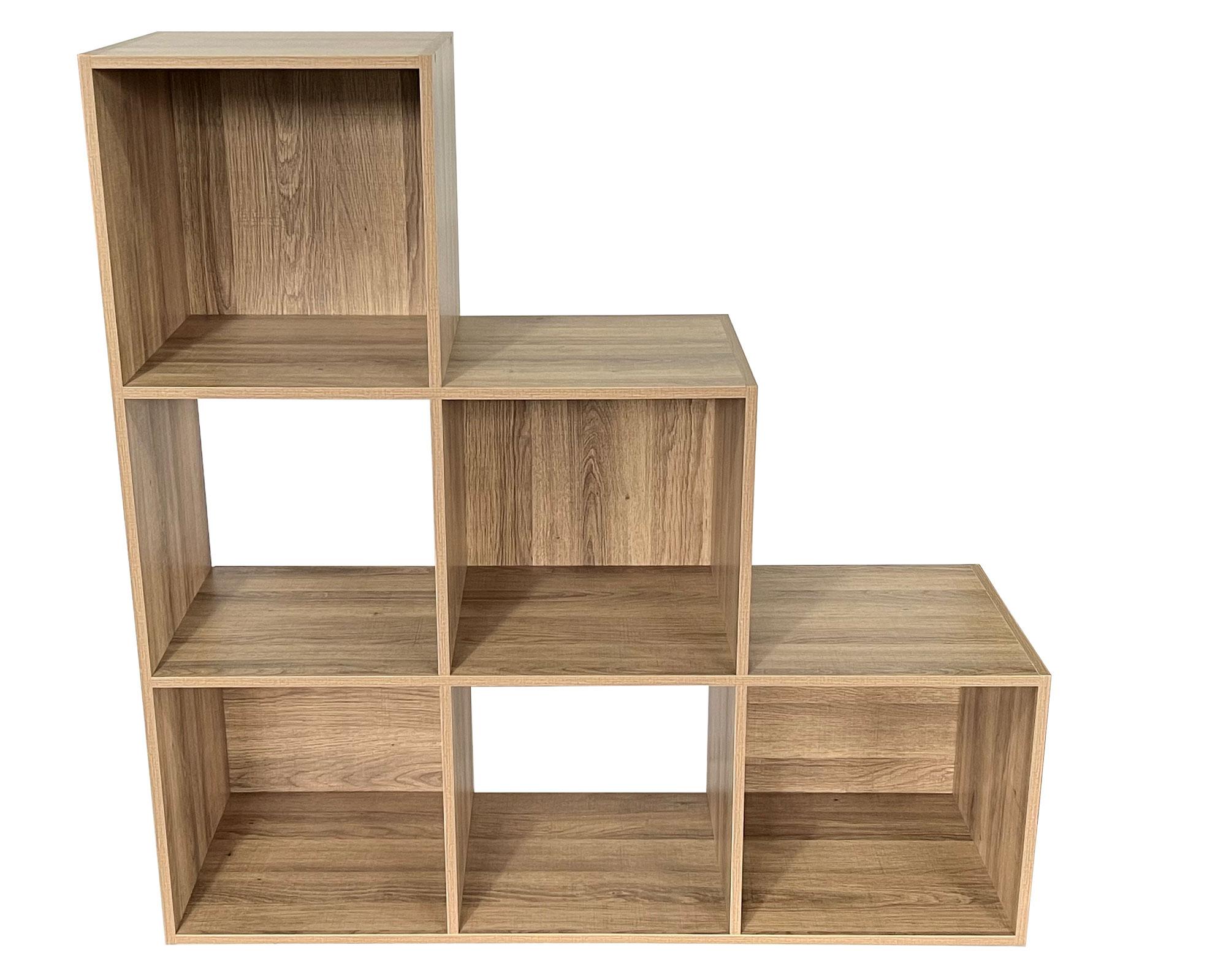 Estante Emma torre 6 espacios natural 100x100x35 cm-2