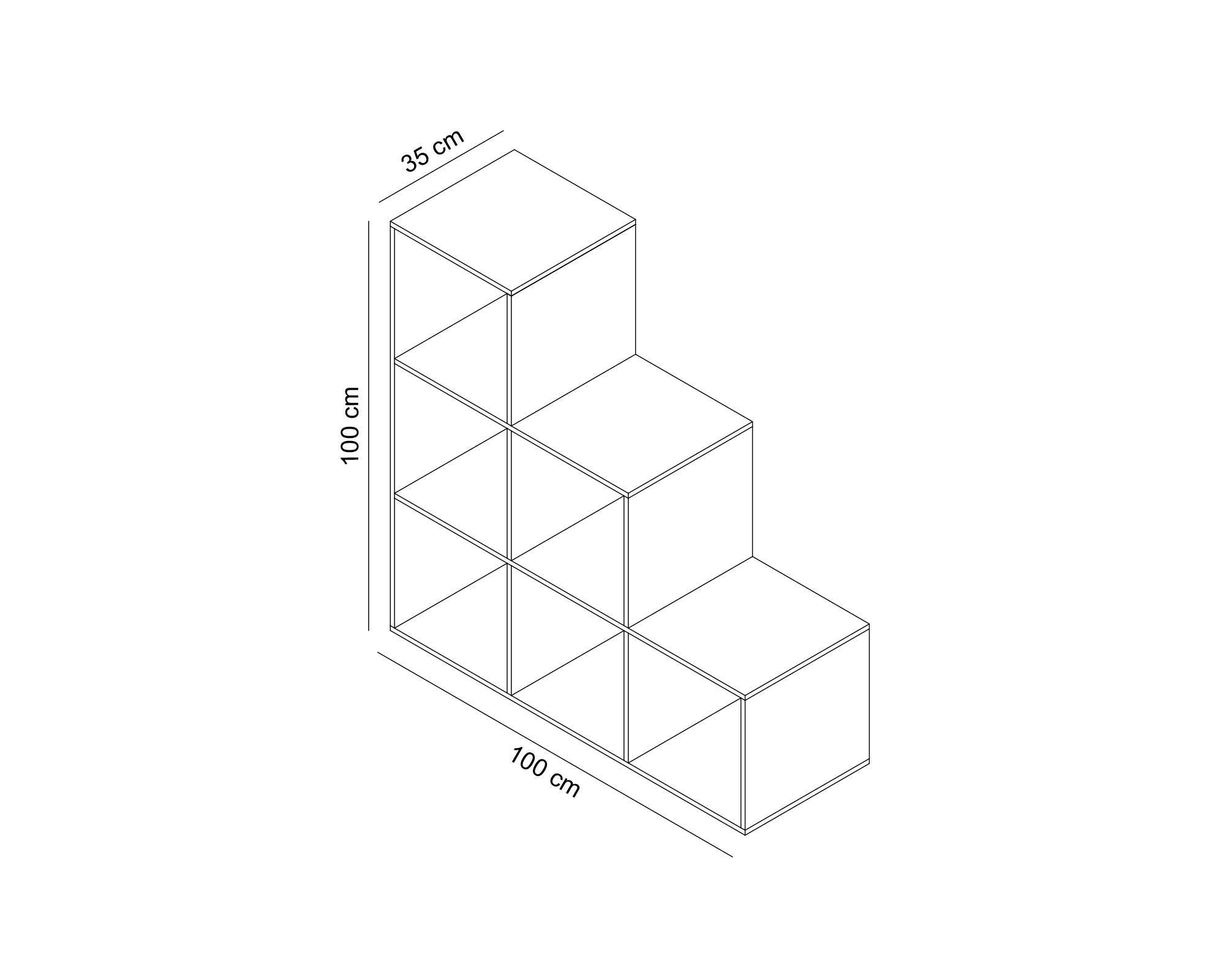 Estante Emma torre 6 espacios natural 100x100x35 cm-5