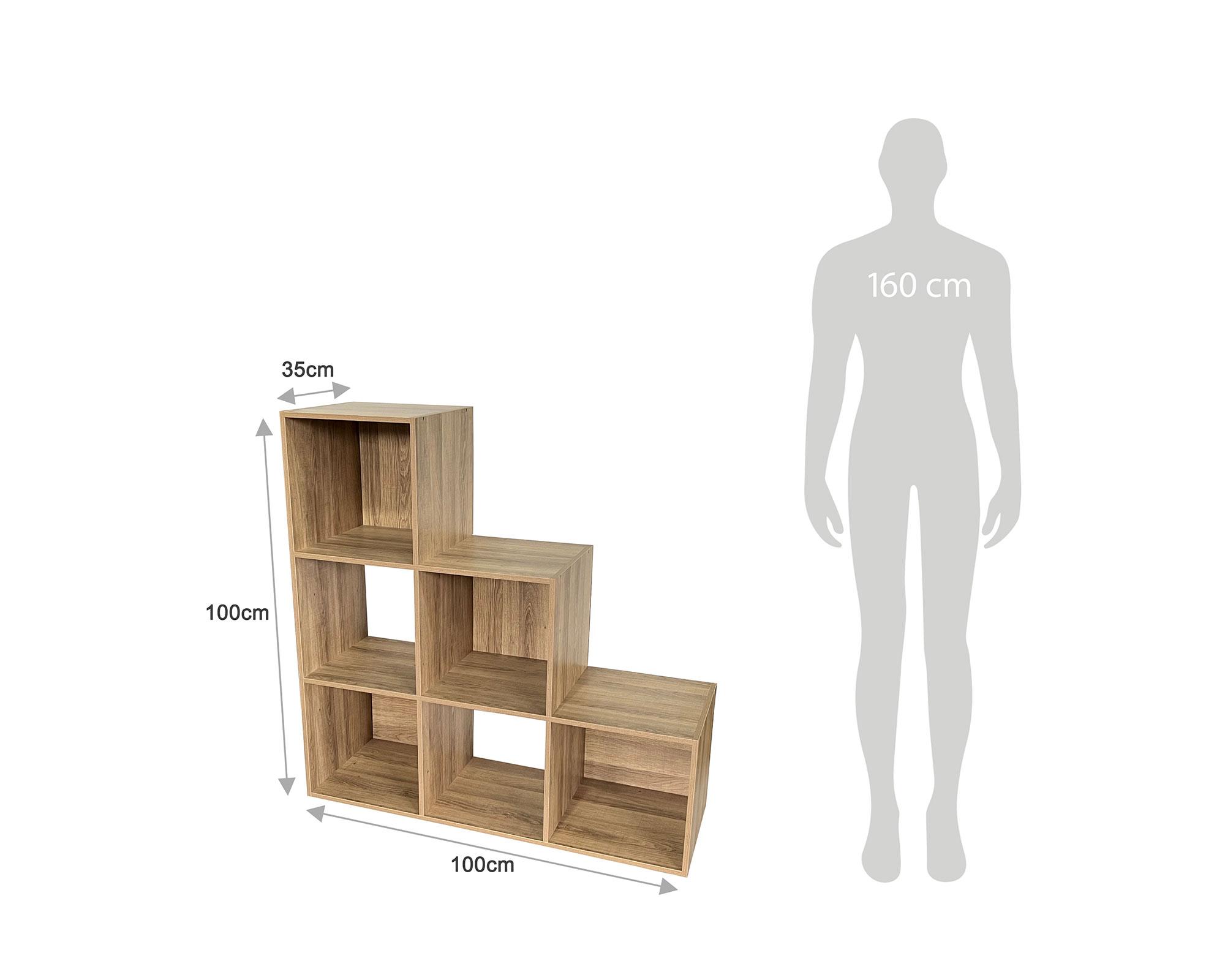 Estante Emma torre 6 espacios natural 100x100x35 cm-4