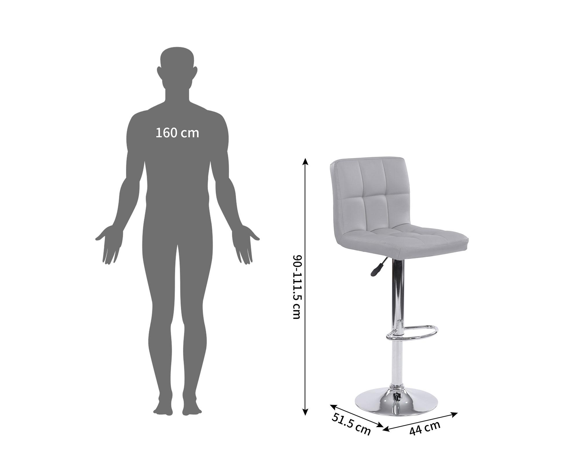 Silla bar Lura 90-111.5x44x51.5 cm gris-8