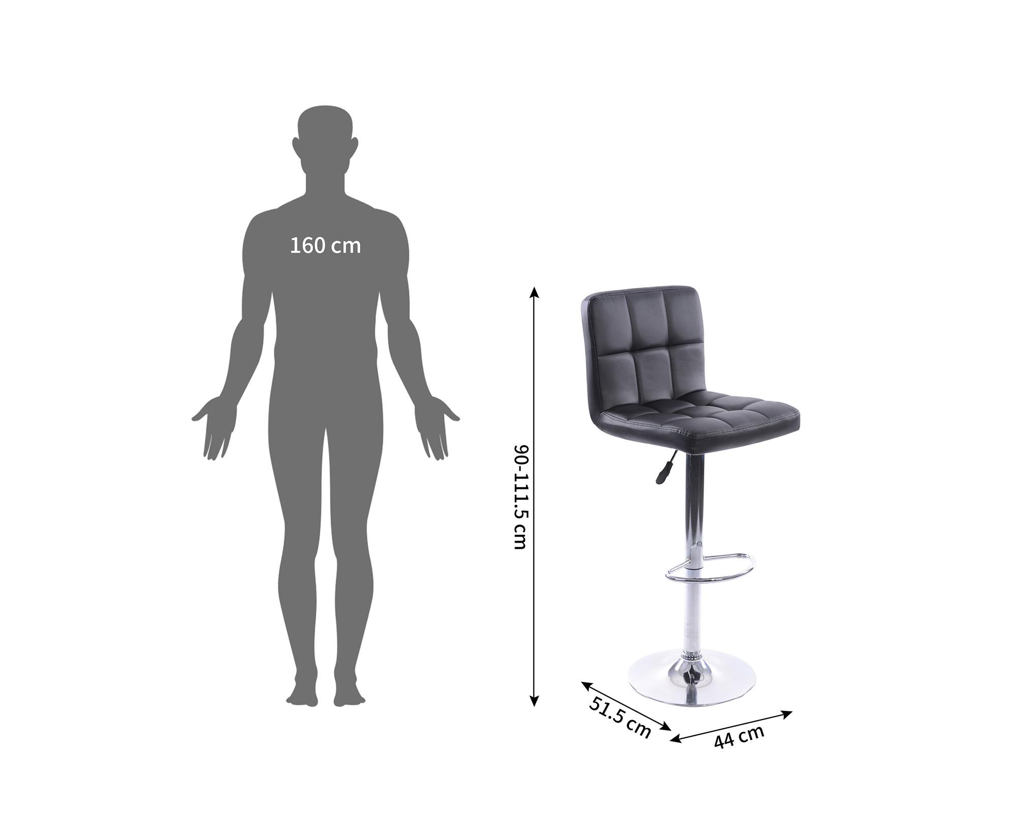 Silla bar Lura 90-111.5x44x51.5 cm negro-5