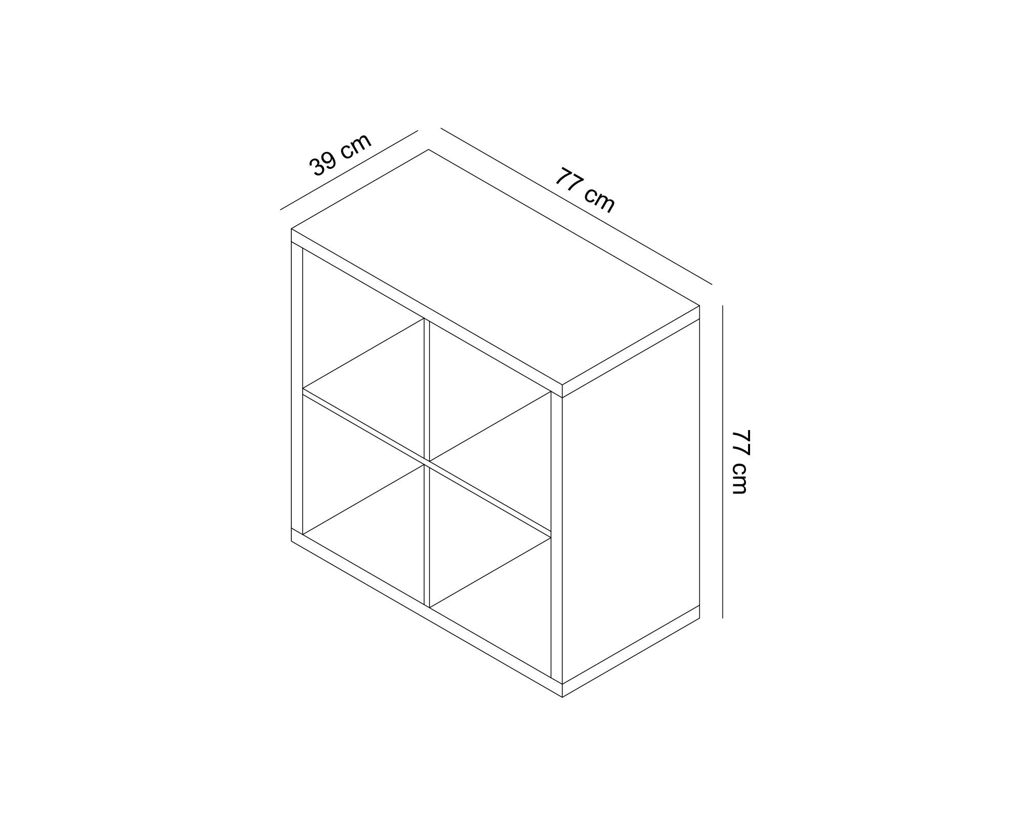 Estante Liam blanco 4 espacios 77x77x39 cm-5