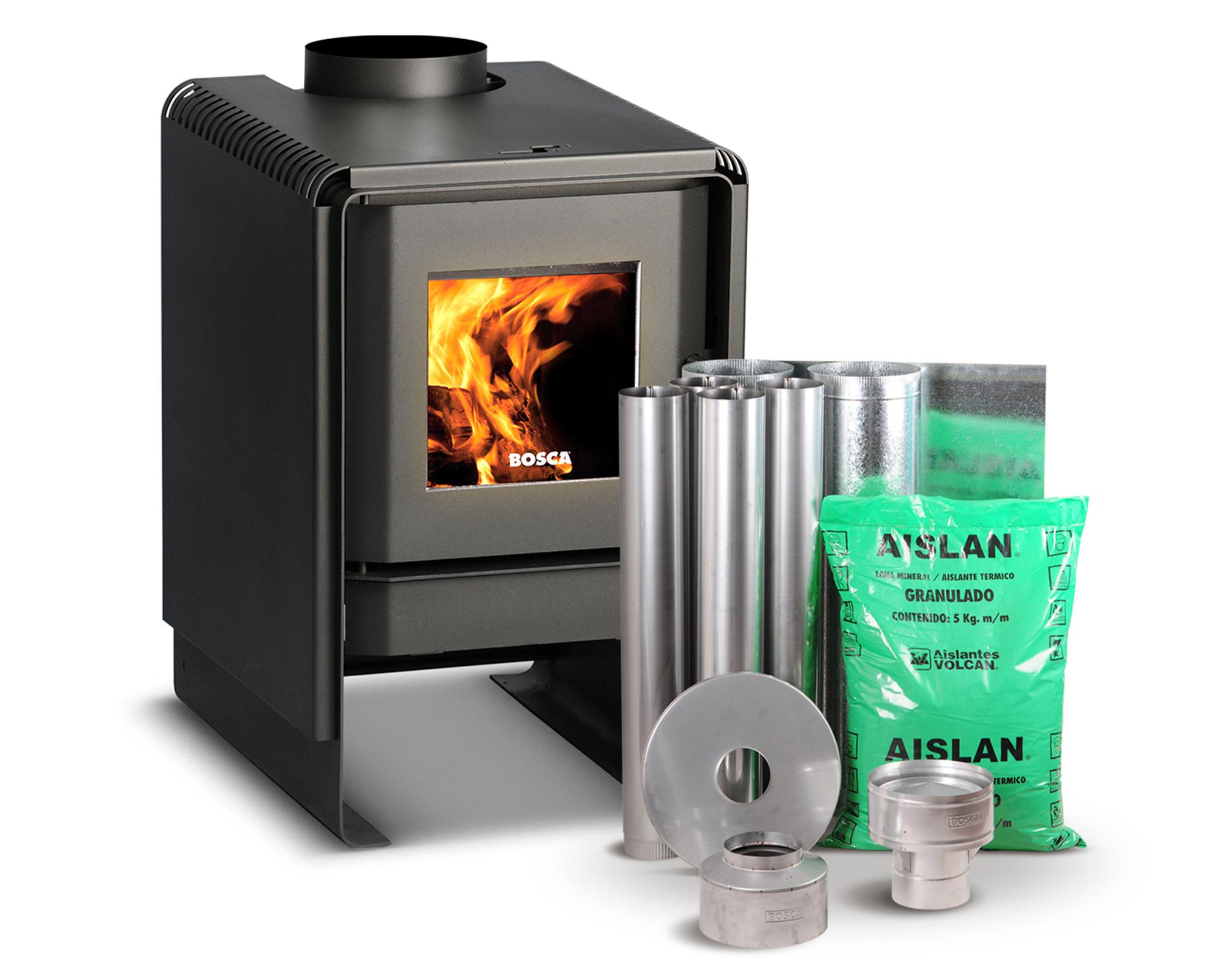 Calefactor a leña Eco 380 10300 W + kit de instalación-0