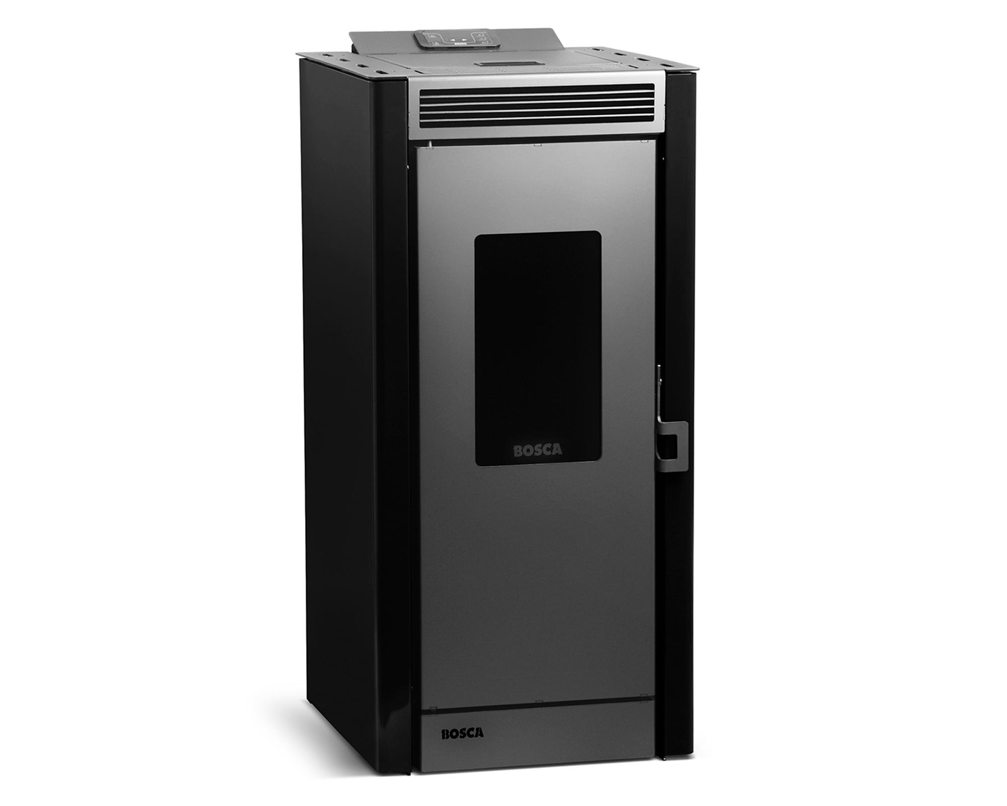 Calefactor a Pellet Black Vision Negro + Kit Vertical Pellet 80 mm-1