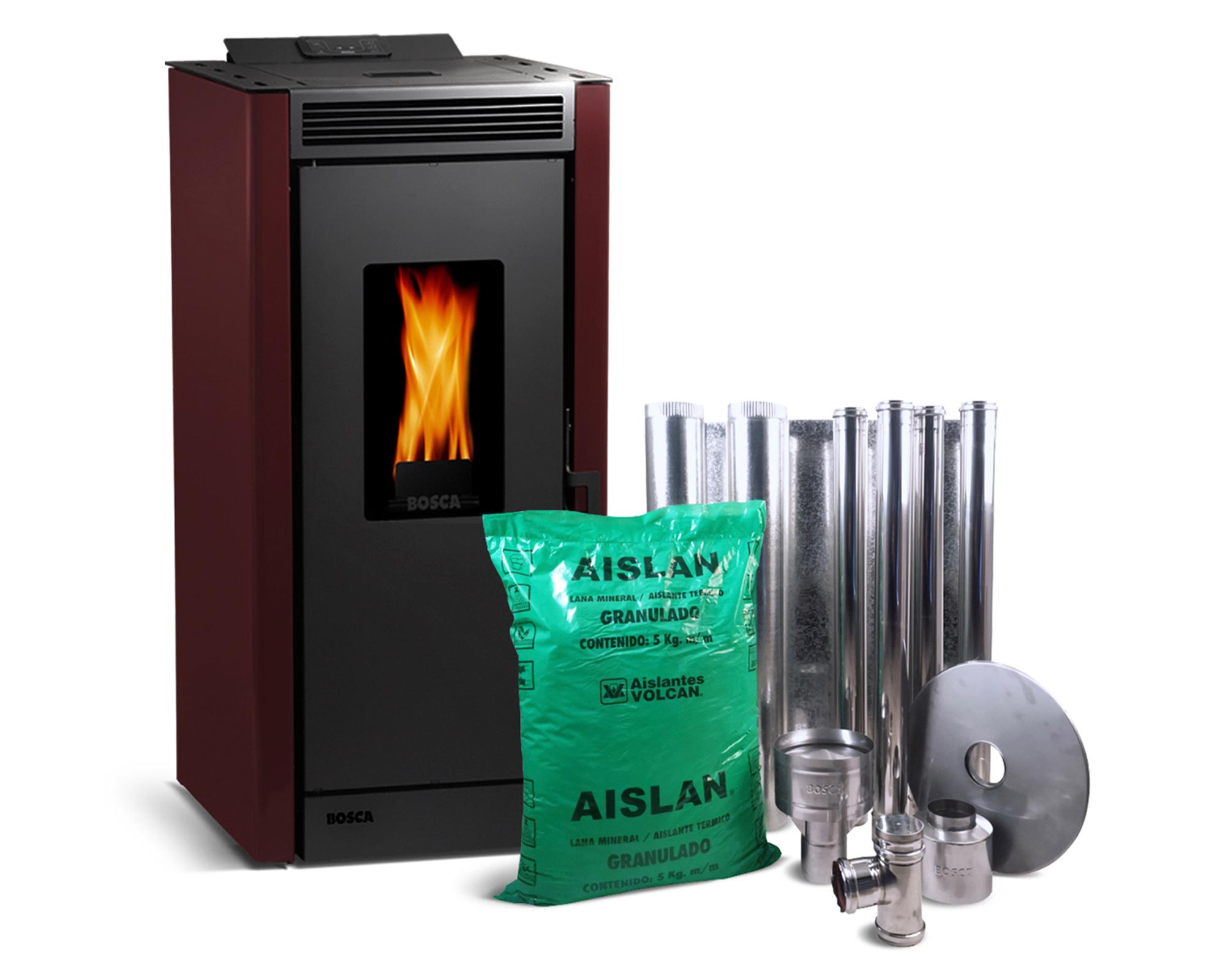 Calefactor a Pellet Black Vision Burdeo + Kit Vertical Pellet 80 mm-0