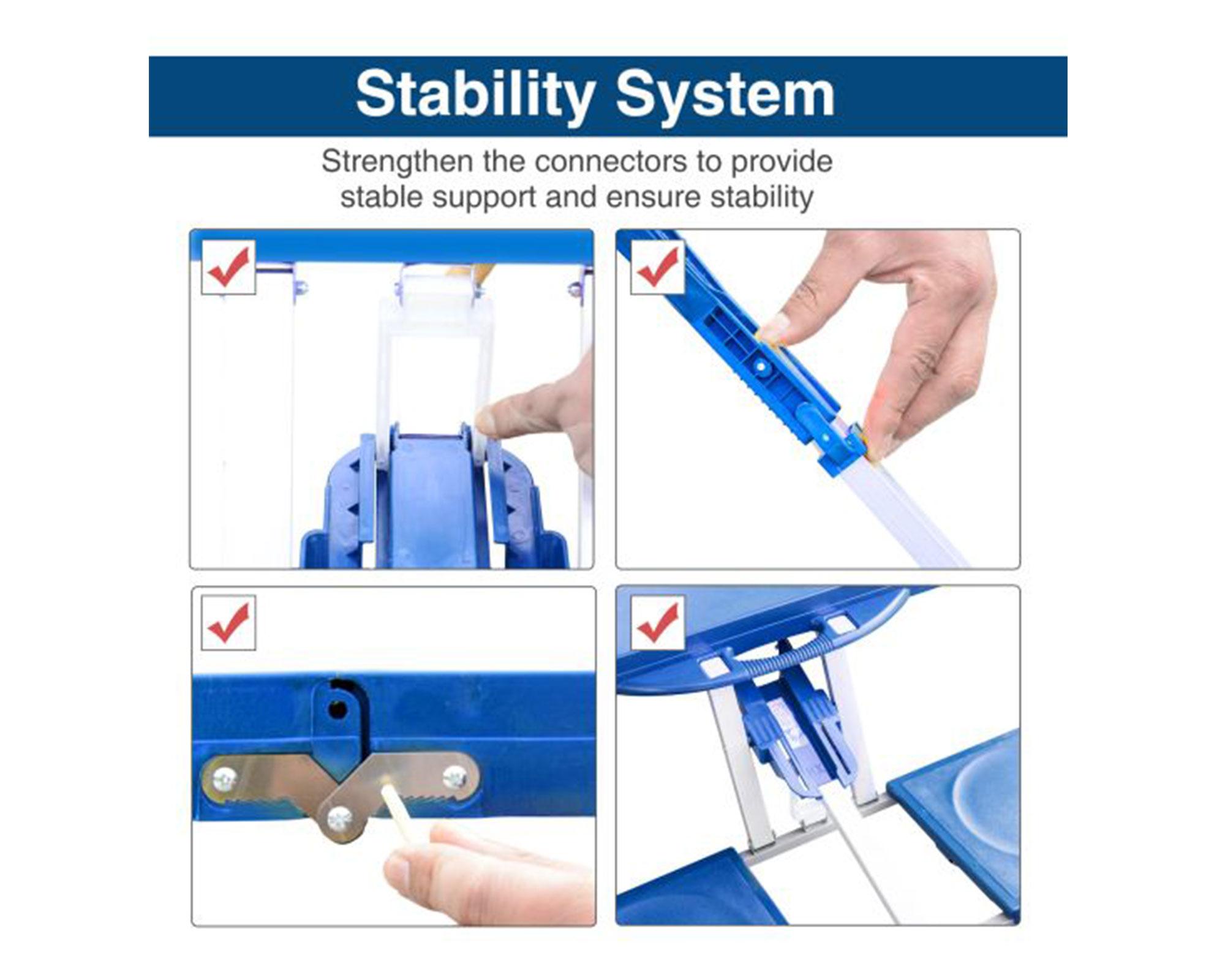 Mesa camping plegable azul 67x134x84.5 cm-7