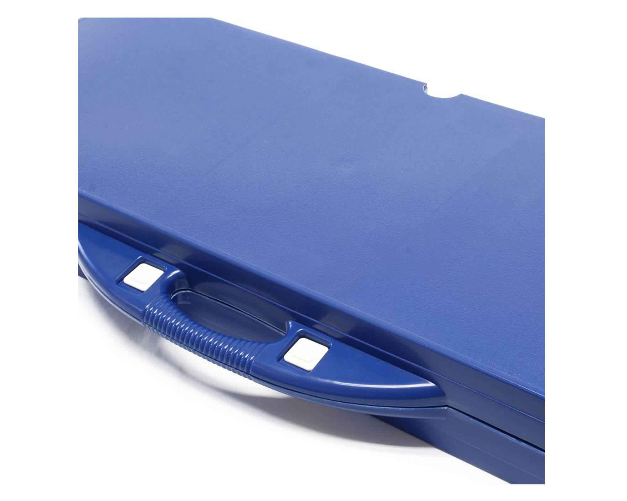 Mesa camping plegable azul 67x134x84.5 cm-5