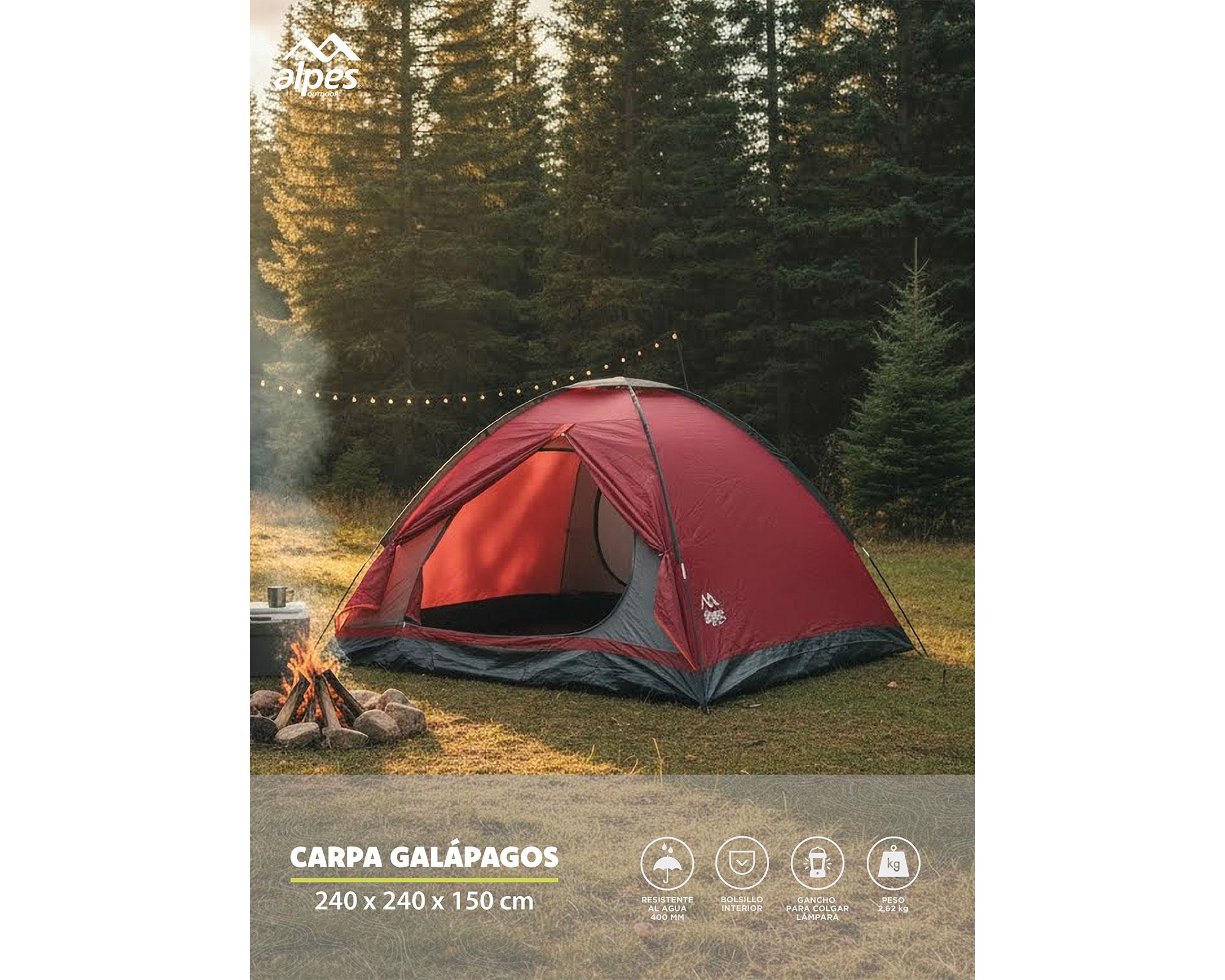 Carpa Galápagos rojo 150x240x240 cm 6 personas-8