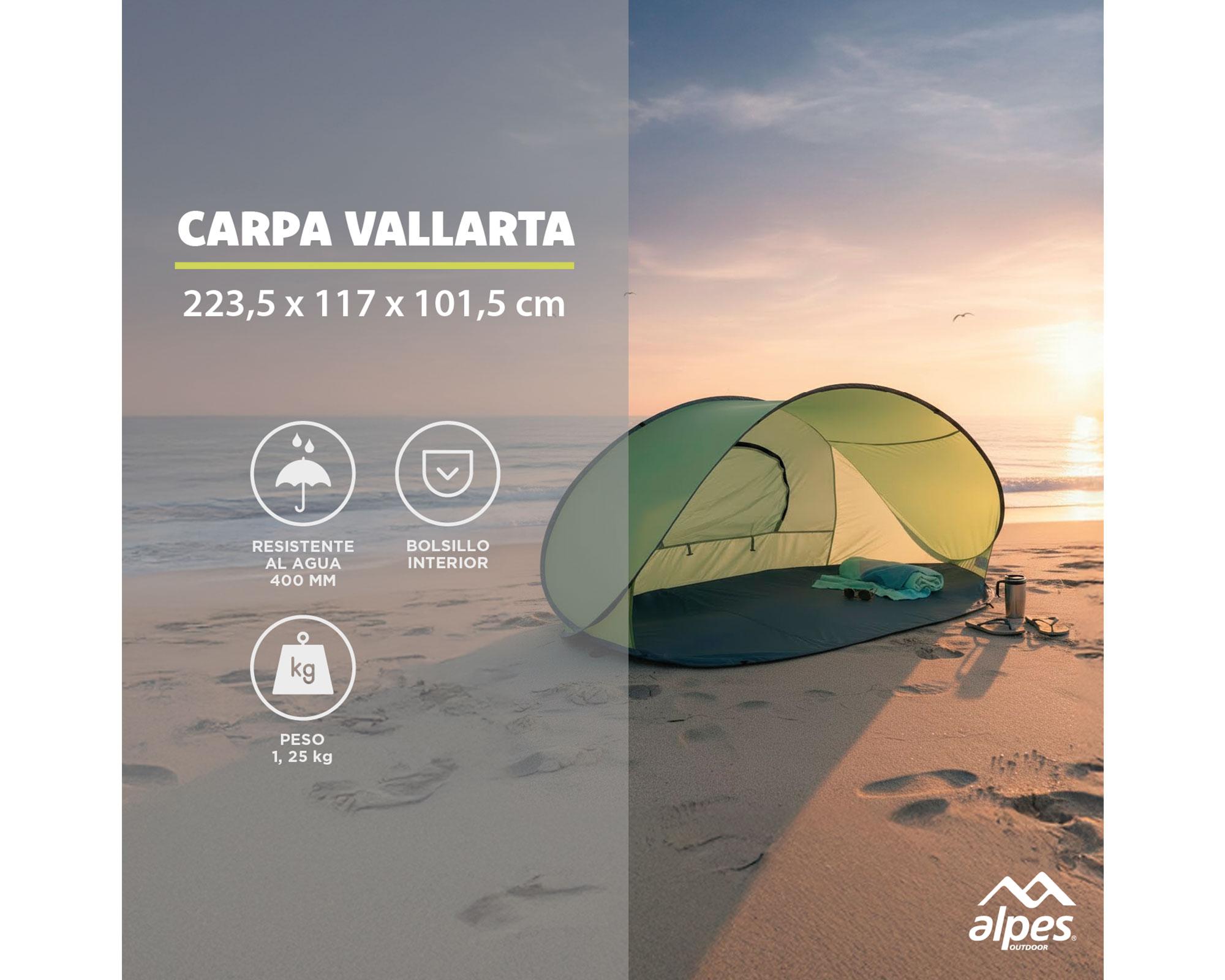 Carpa playa verde 101.5x223.5x117 cm 2 personas-6