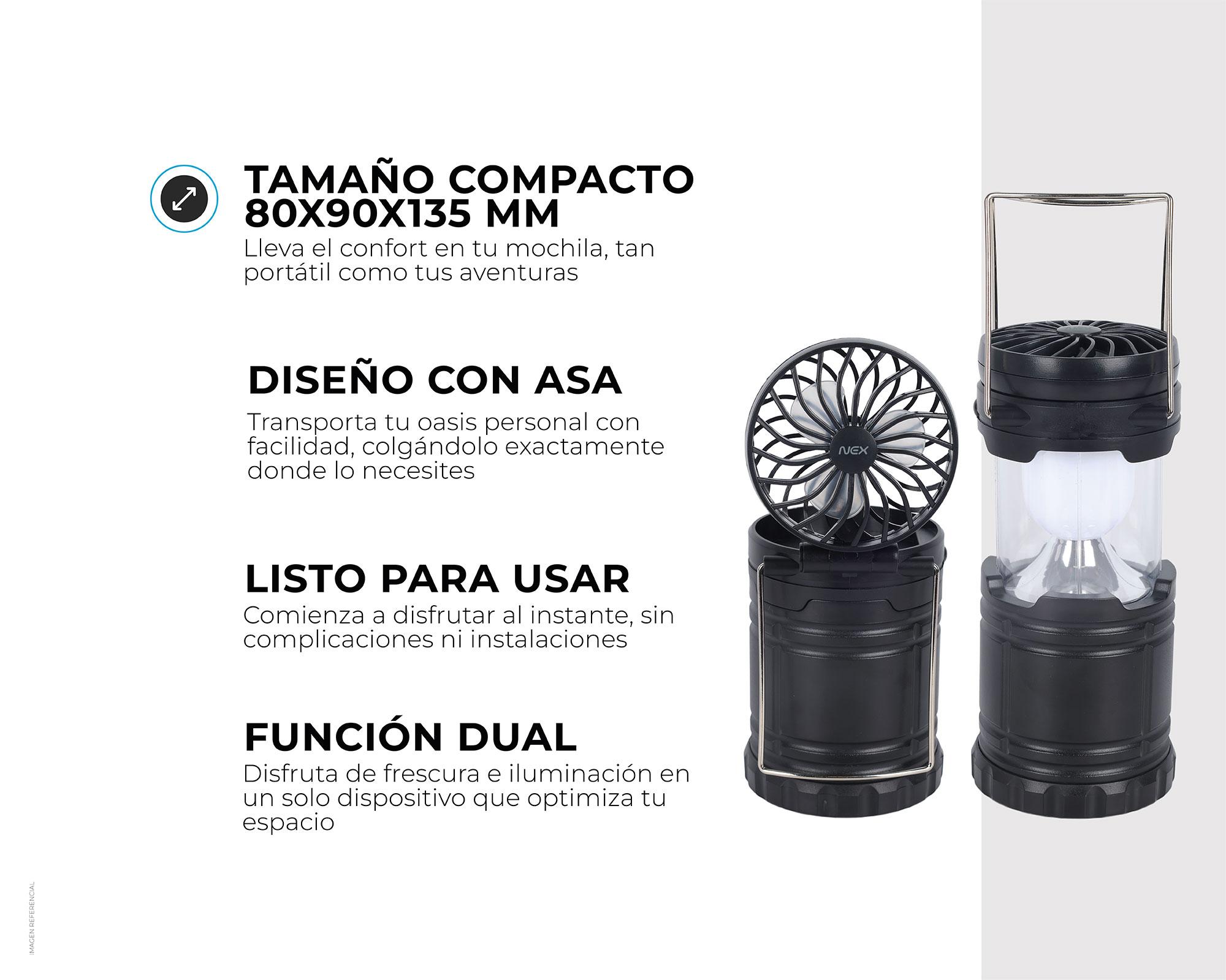 Ventilador portátil con luz negro-8