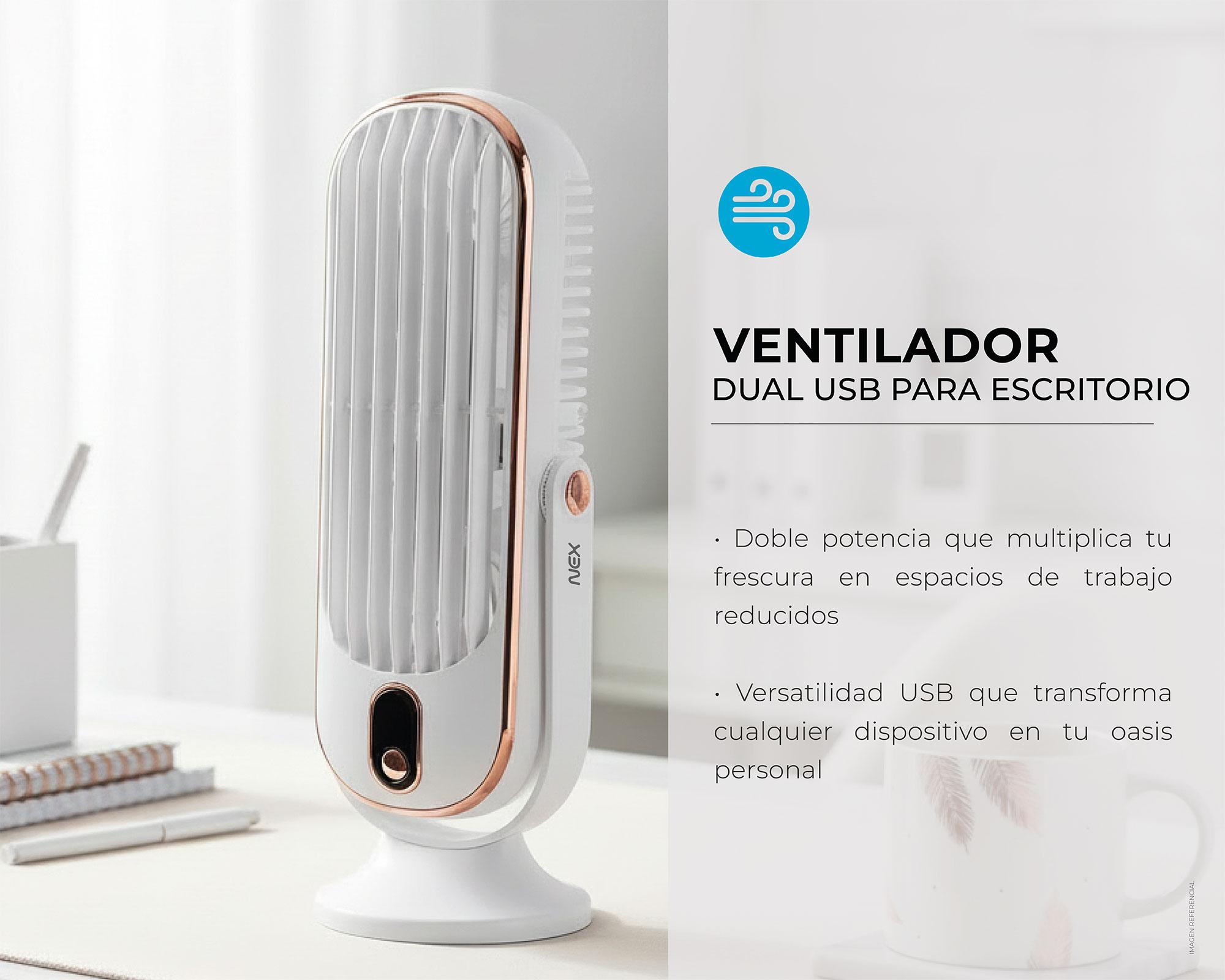 Ventilador escritorio USB blanco-6