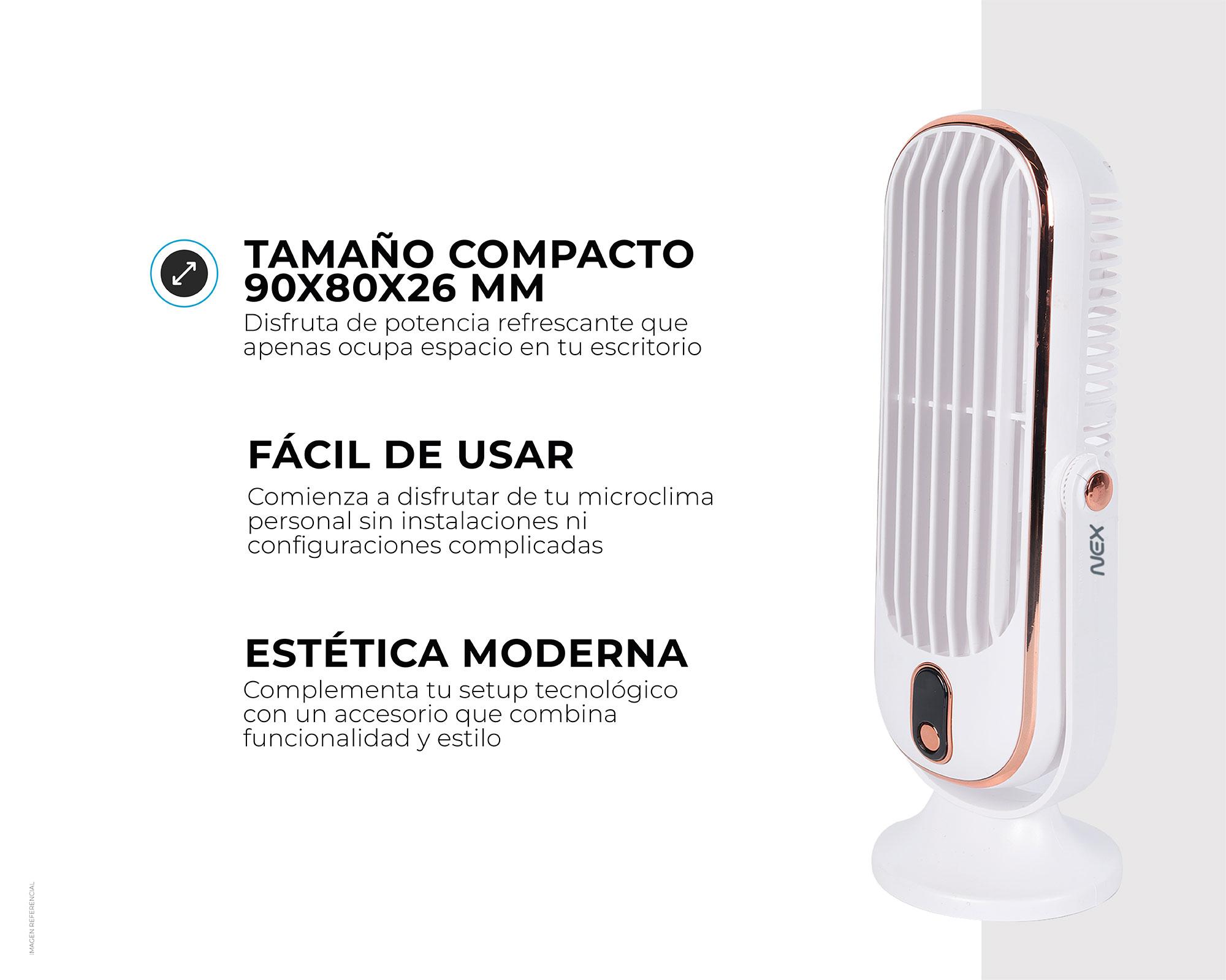 Ventilador escritorio USB blanco-7