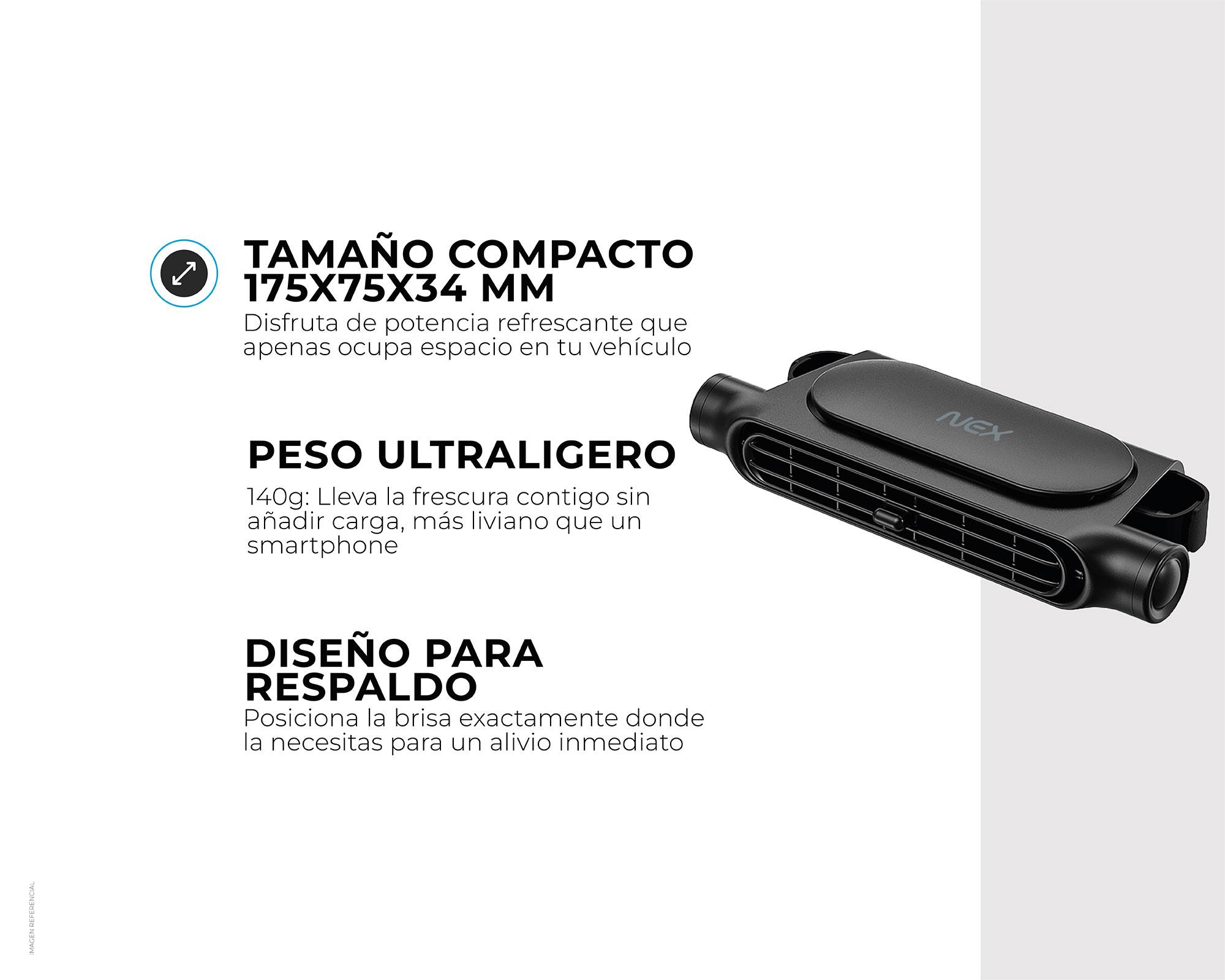 Ventilador respaldo autos USB slim negro-5