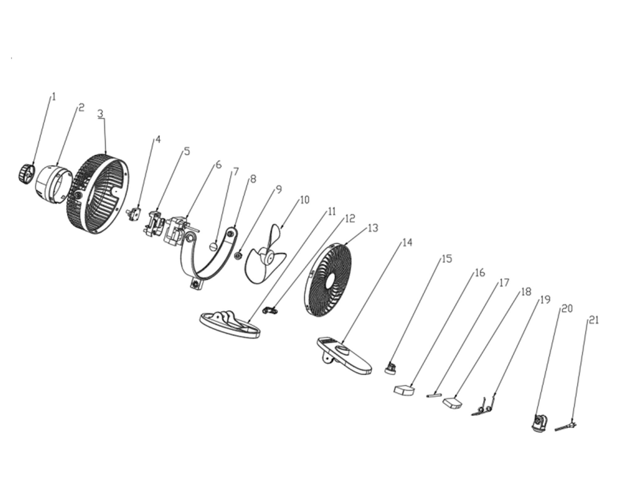 Ventilador personal escritorio clip 6'' negro-5